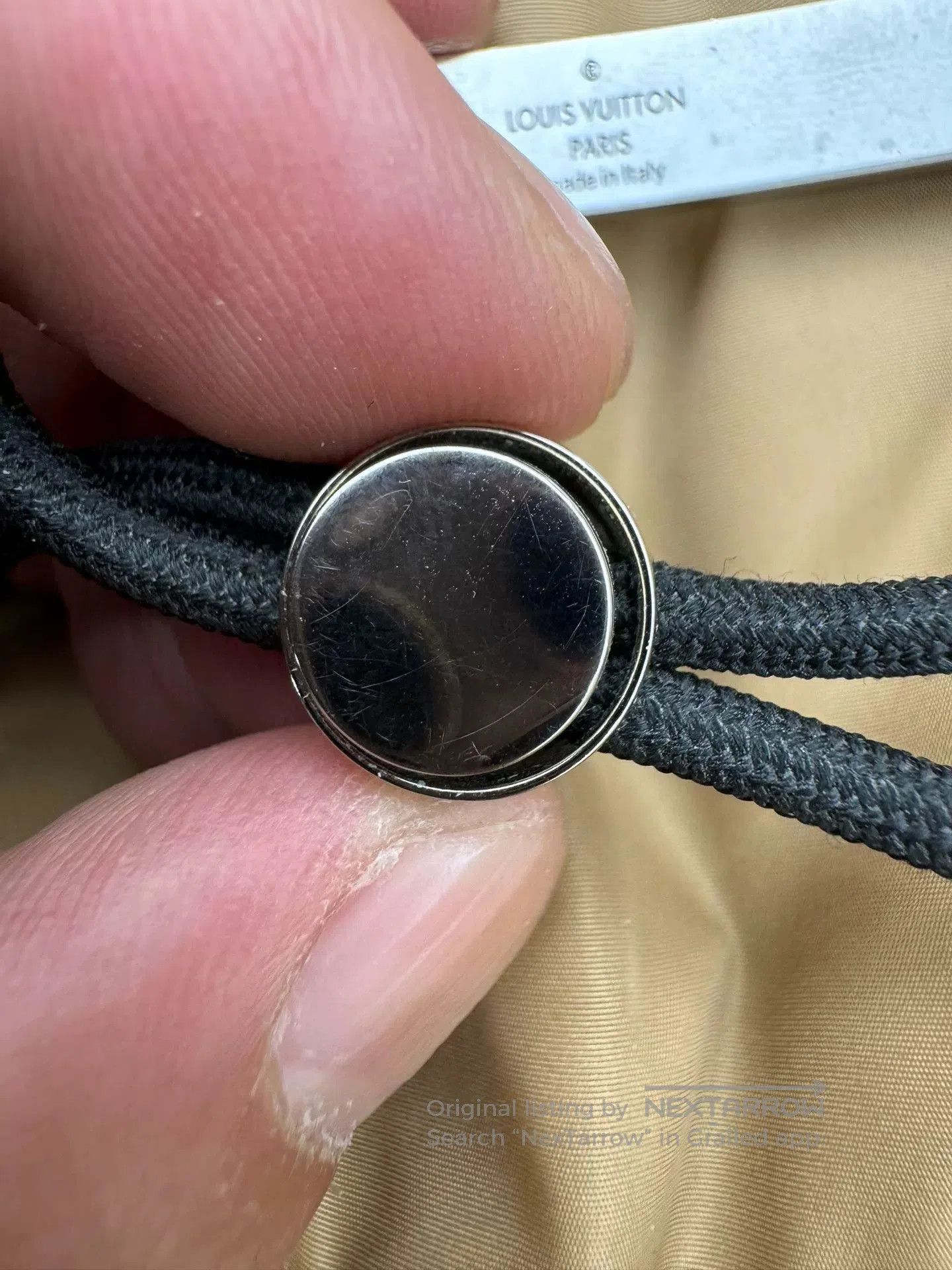 Louis Vuitton LV Space Black Silver Adjustable Bracelet. Size ONE SIZE - 5 Thumbnail