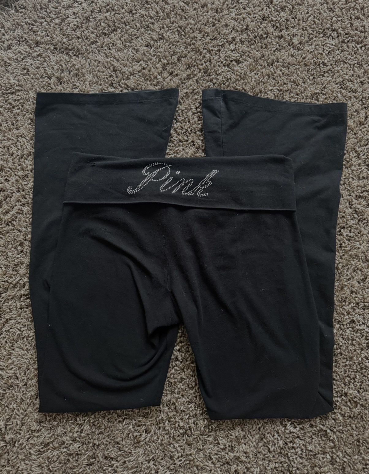 Victoria's Secret Black Victoria's Secret PINK fold over leggings Size 30" / US 8 / IT 44 - 1 Thumbnail