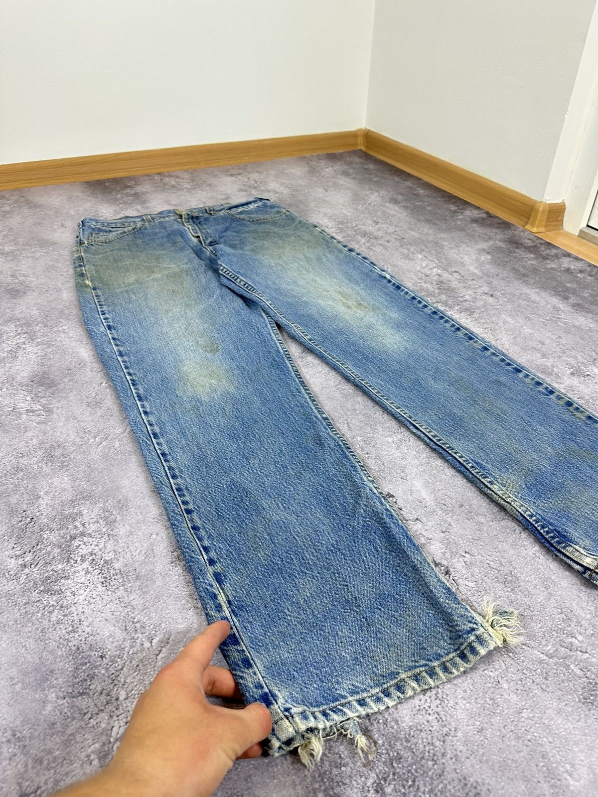 Carhartt Vintage Carhartt Light Blue Distressed Opium USA Work Jeans Size US 34 / EU 50 - 9 Thumbnail