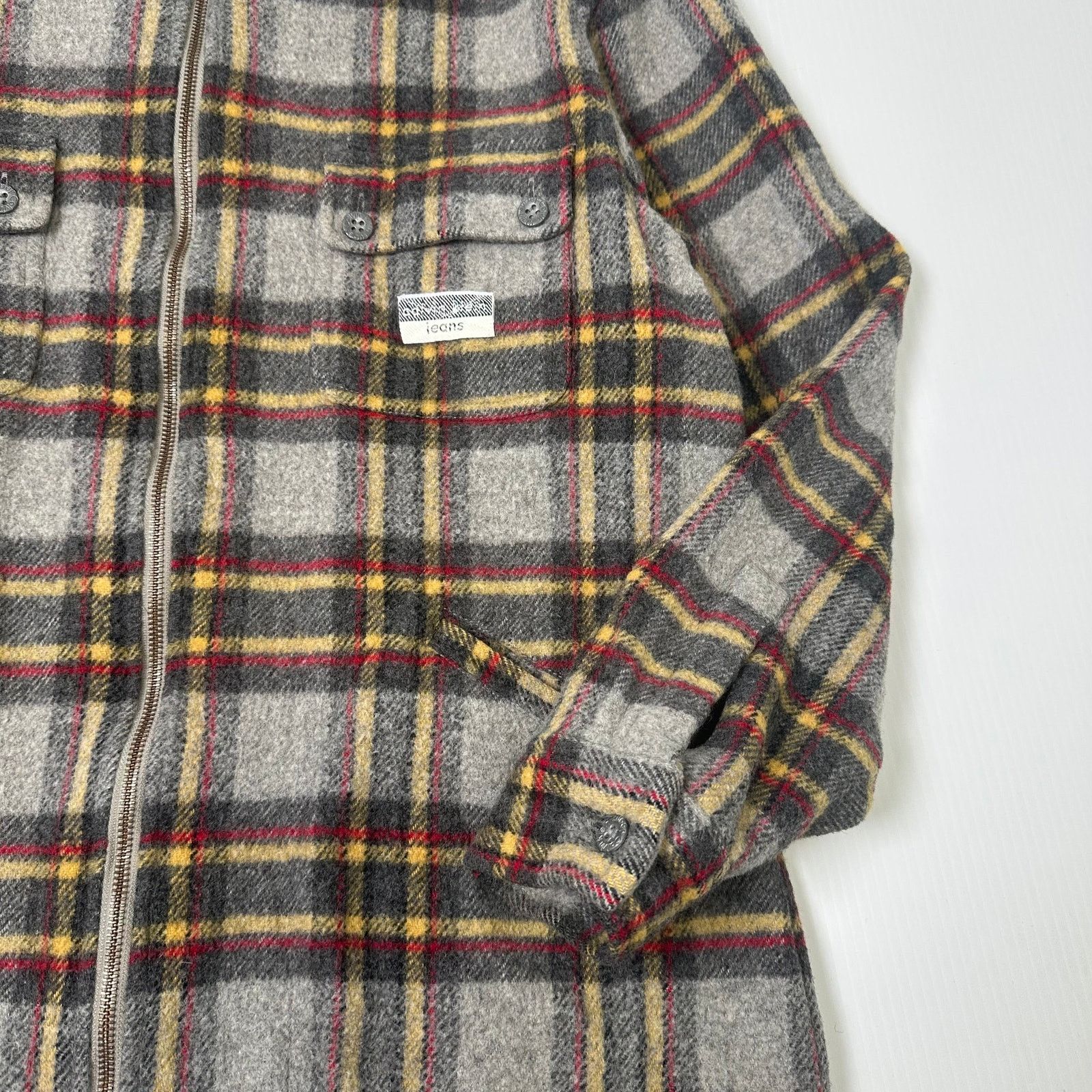 Calvin Klein Vintage Calvin Klein Jeans Plaid Full Zip Wool Jacket L Size US L / EU 52-54 / 3 - 3 Thumbnail