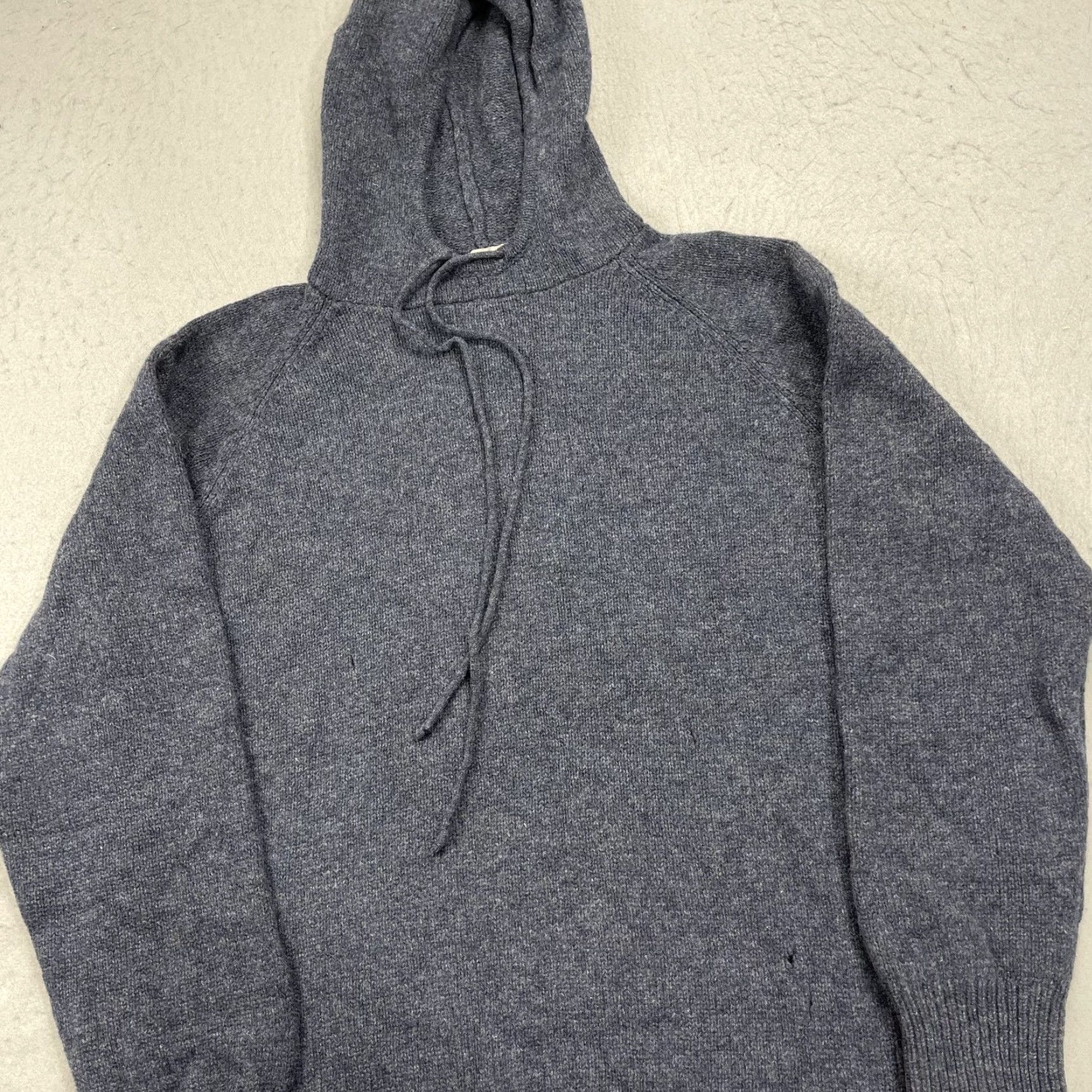 J.Crew VINTAGE J.CREW Hoodie Mens M Blue 100% Lambswool Knit Pullover Sweater Oarsman 90s Winter Fall Spring Mens Size US M / EU 48-50 / 2 - 3 Thumbnail