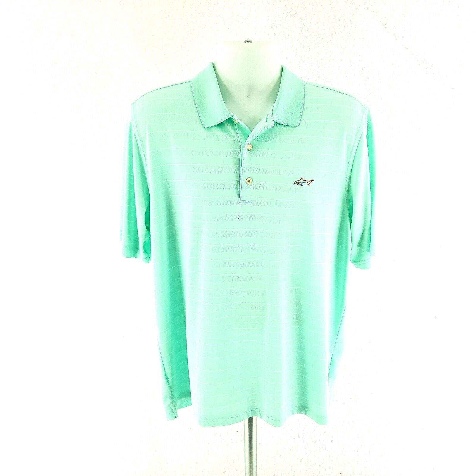 Greg Norman Greg Norman Large Play Dry Seafoam Green Striped Collared Po Size US L / EU 52-54 / 3 - 3 Thumbnail