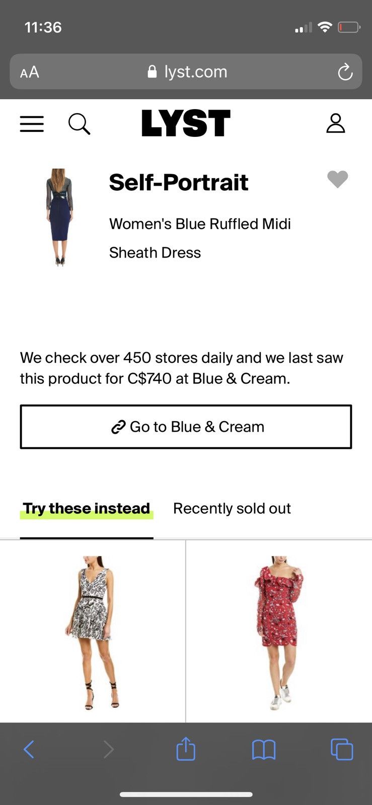 Self-Portrait Blue Ruffled Midi Sheath Dress Size XS / US 0-2 / IT 36-38 - 4 Thumbnail