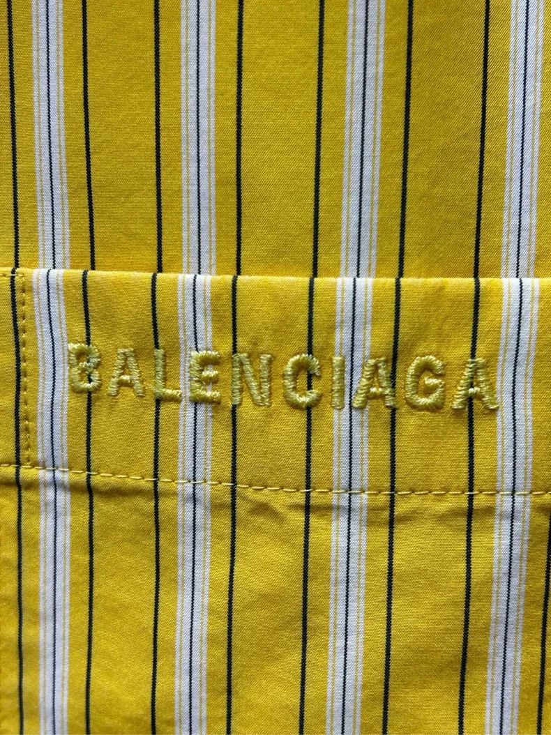 Balenciaga Balenciaga Patchwork striped embroidered logo shirt 2502-Ne Size US S / EU 44-46 / 1 - 3 Thumbnail