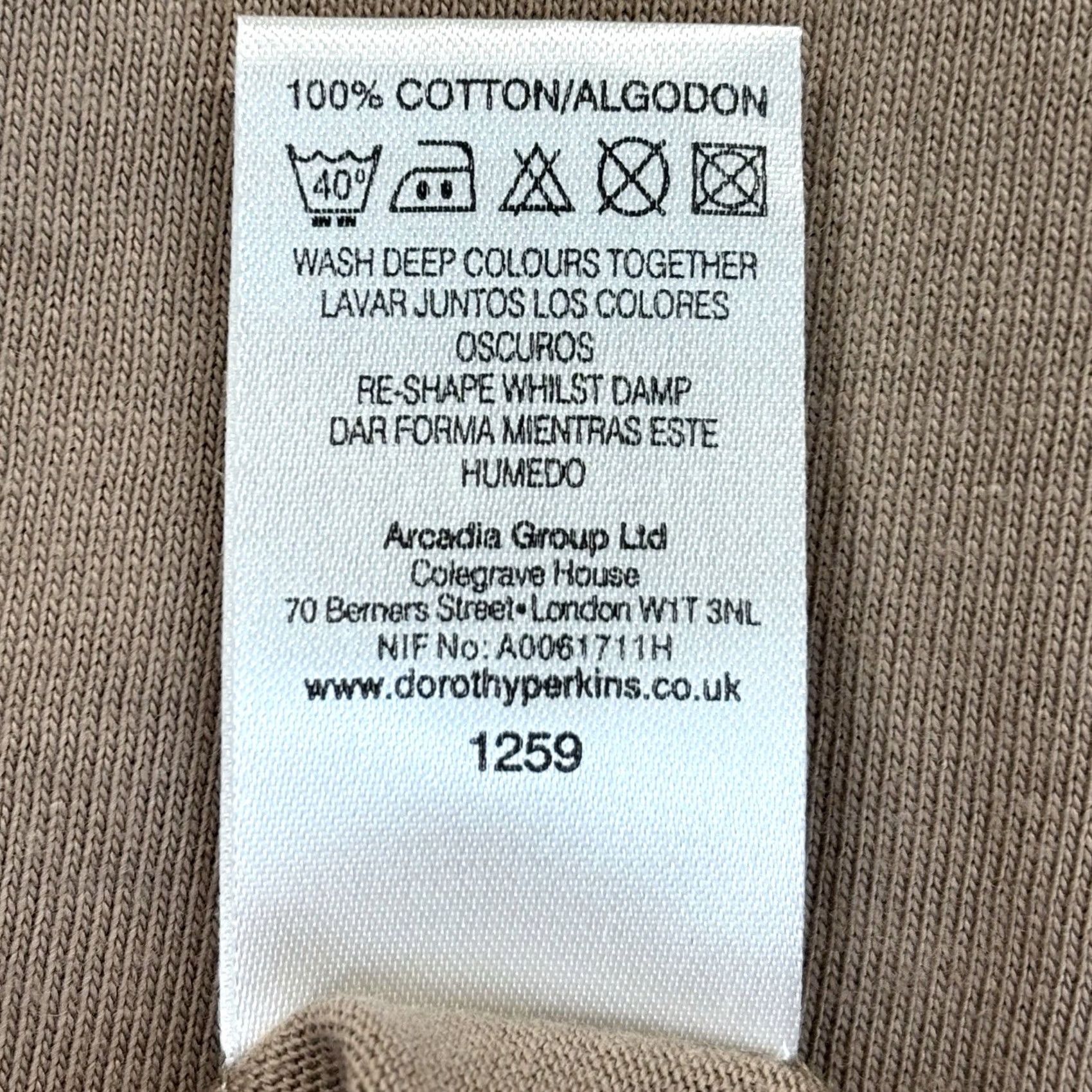 Vintage Dorothy Perkins T Shirt Brown Top Crew Neck Short Sleeve New With Tags Women’s EU44 UK16 Casual Basic Cotton 100% VINTAGE? No (adjusted) Size XXL / US 16-18 / IT 52-54 - 7 Thumbnail