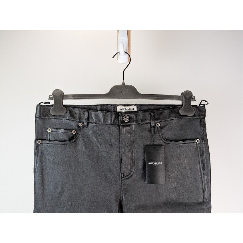 Saint Laurent Paris o1rshd1 Agora Stretch Skinny 5-Pocket Leather Pants in Black Size US 38 / EU 54 - 3 Thumbnail