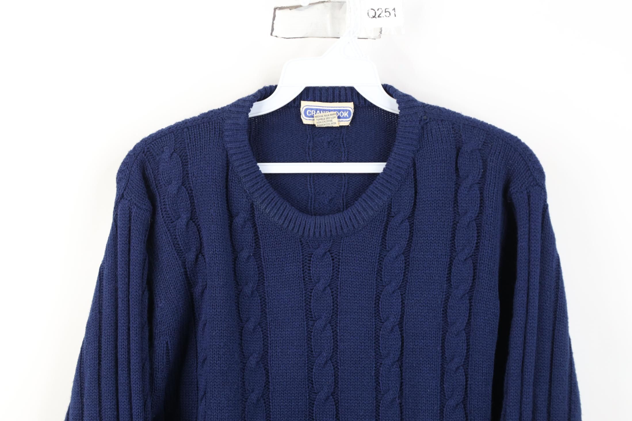 Vintage Vintage 70s 80s Streetwear Chunky Cable Knit Sweater Blue Size M / US 6-8 / IT 42-44 - 2 Thumbnail