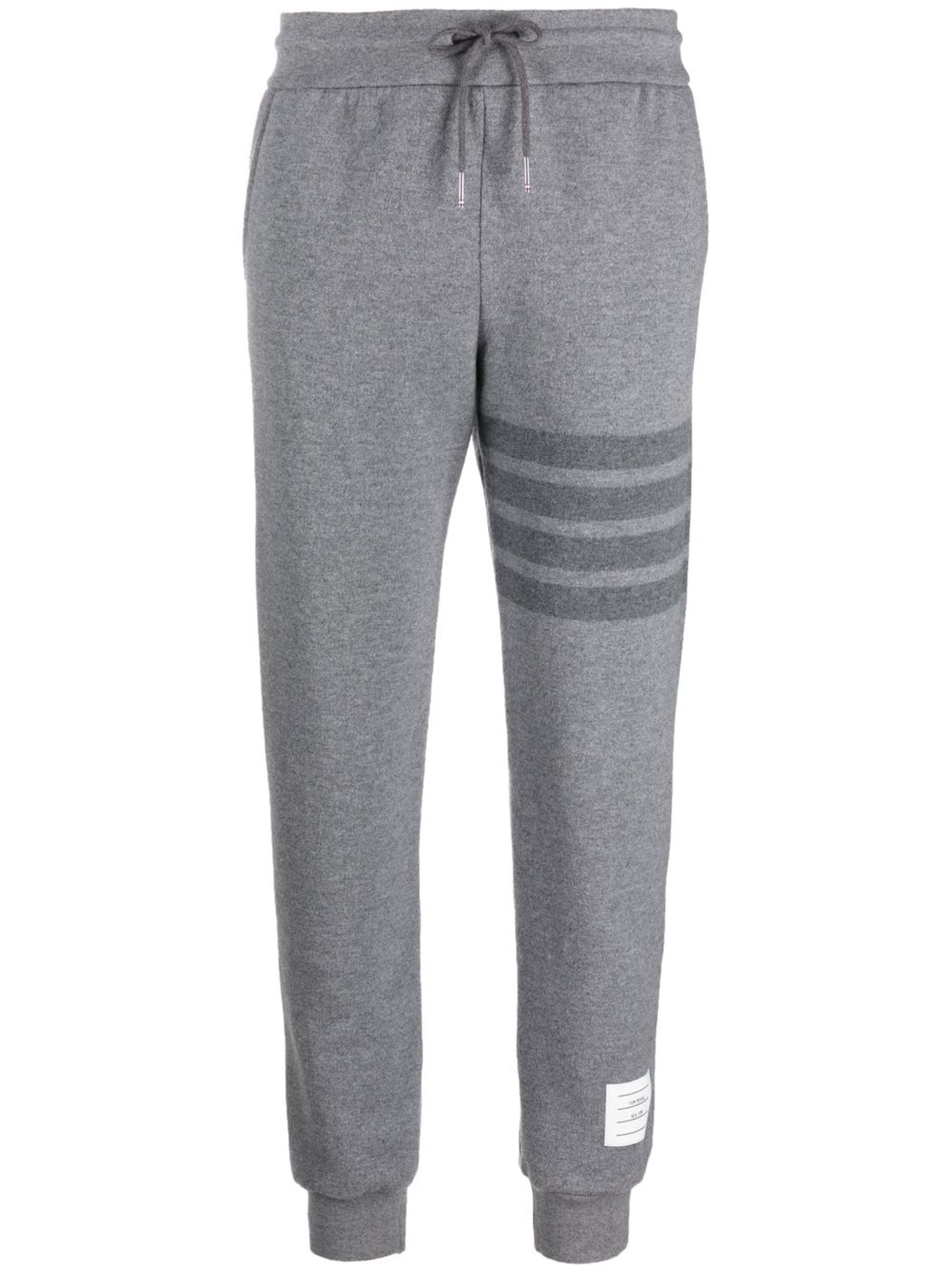 Thom Browne o1s22i1n0924 Knitted Joggers With 4-Bar Motif in Grey Size 28" / US 6 / IT 42 - 1 Thumbnail