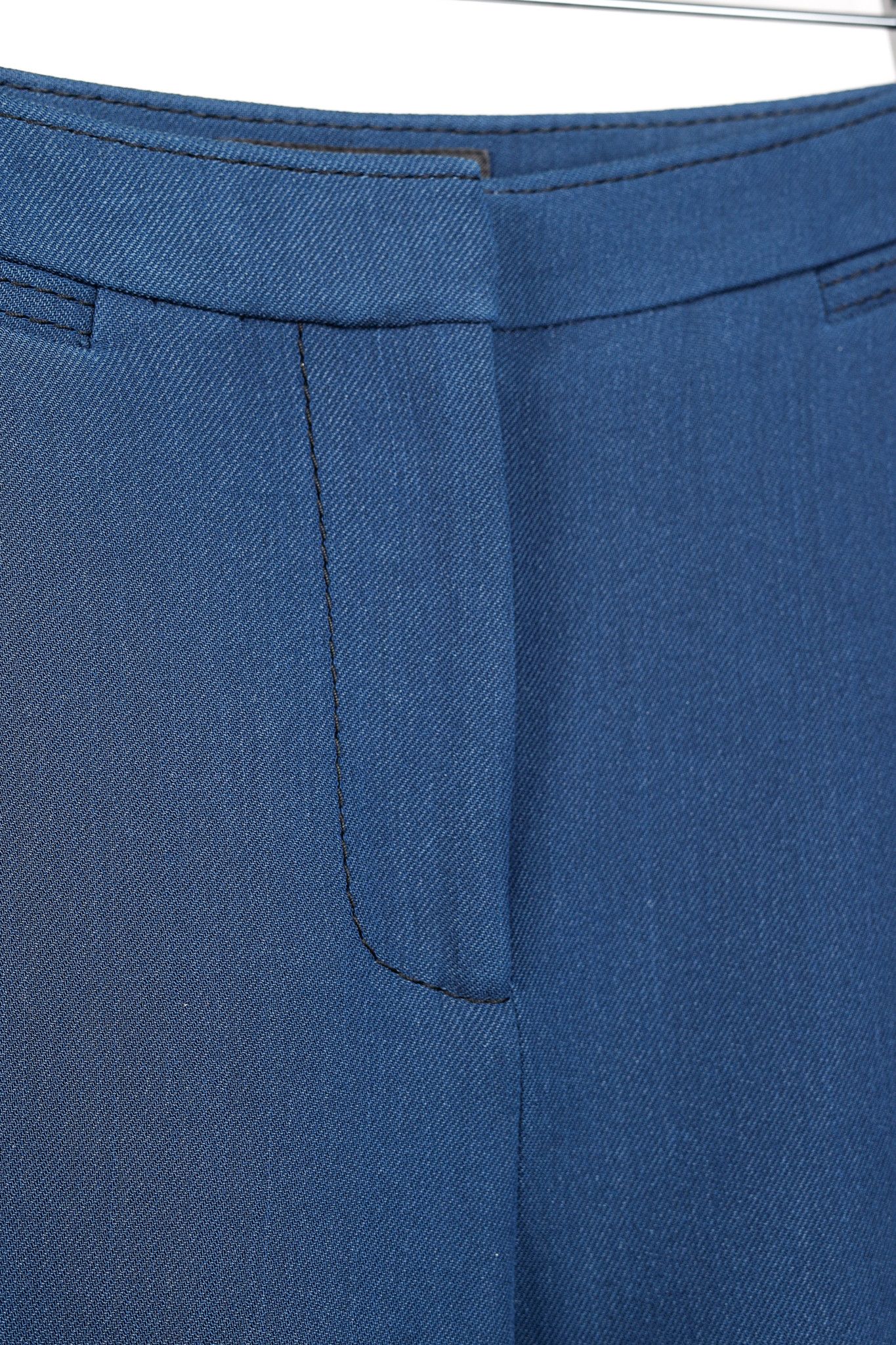 Burberry Burberry Blue Wool Silk Suiting Trousers Size 28" / US 6 / IT 42 - 6 Thumbnail