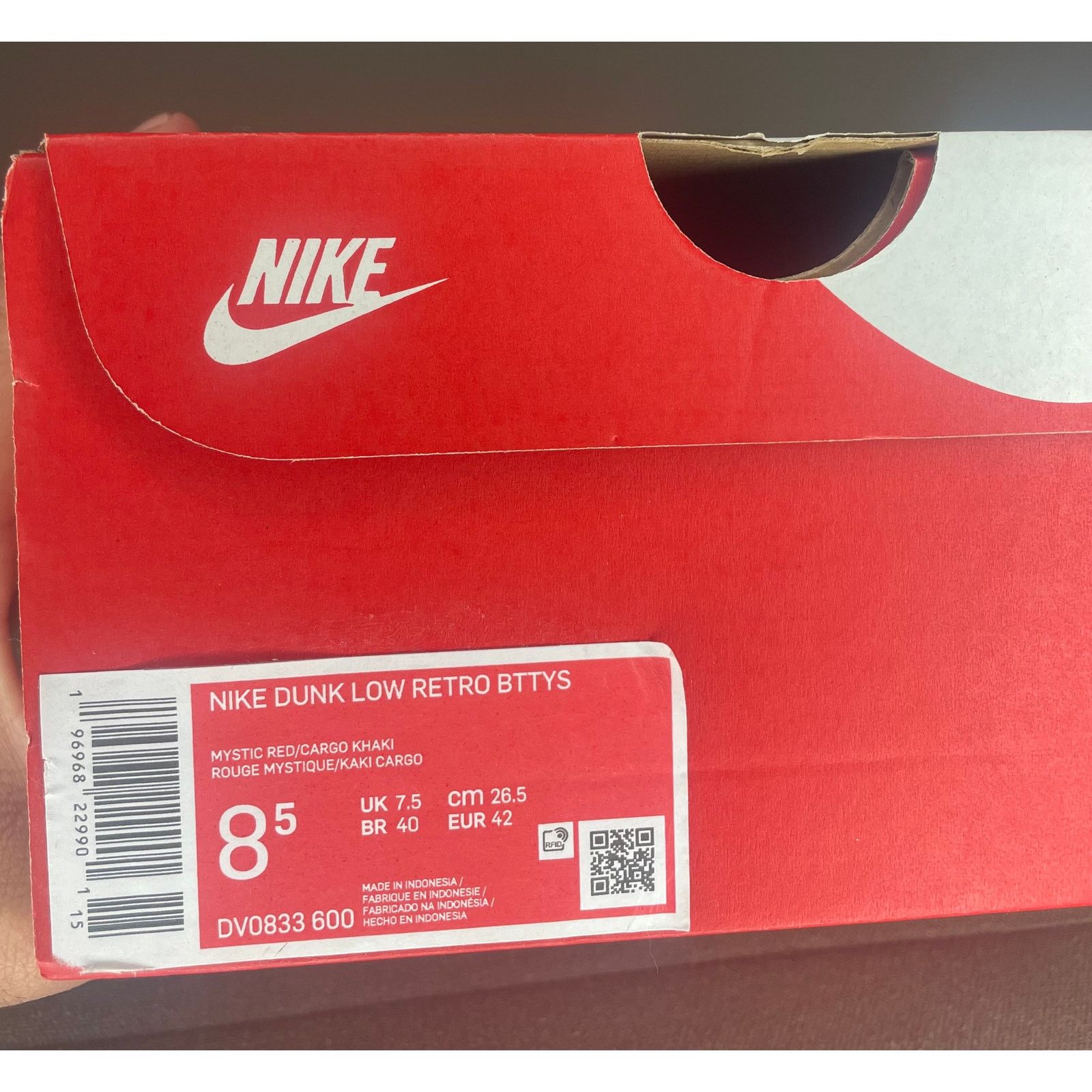 Nike Nike Dunk Low Retro Mystic Red Cargo Khaki - Size 8.5 Men's Size US 8.5 / EU 41-42 - 8 Thumbnail
