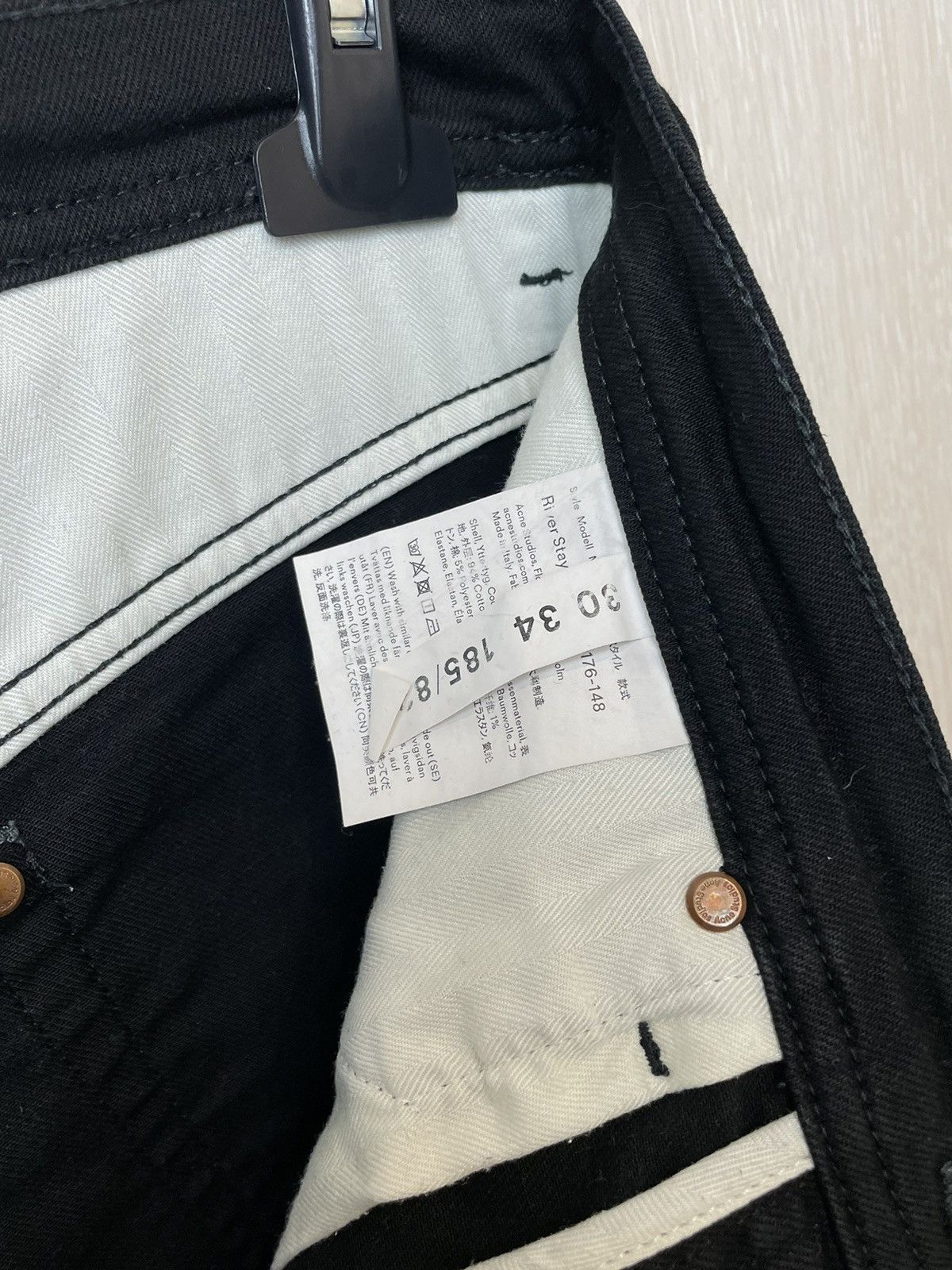 Acne Studios × Vintage Acne Studios 1996 Loose Straight Black Jeans Denim Size US 30 / EU 46 - 9 Thumbnail