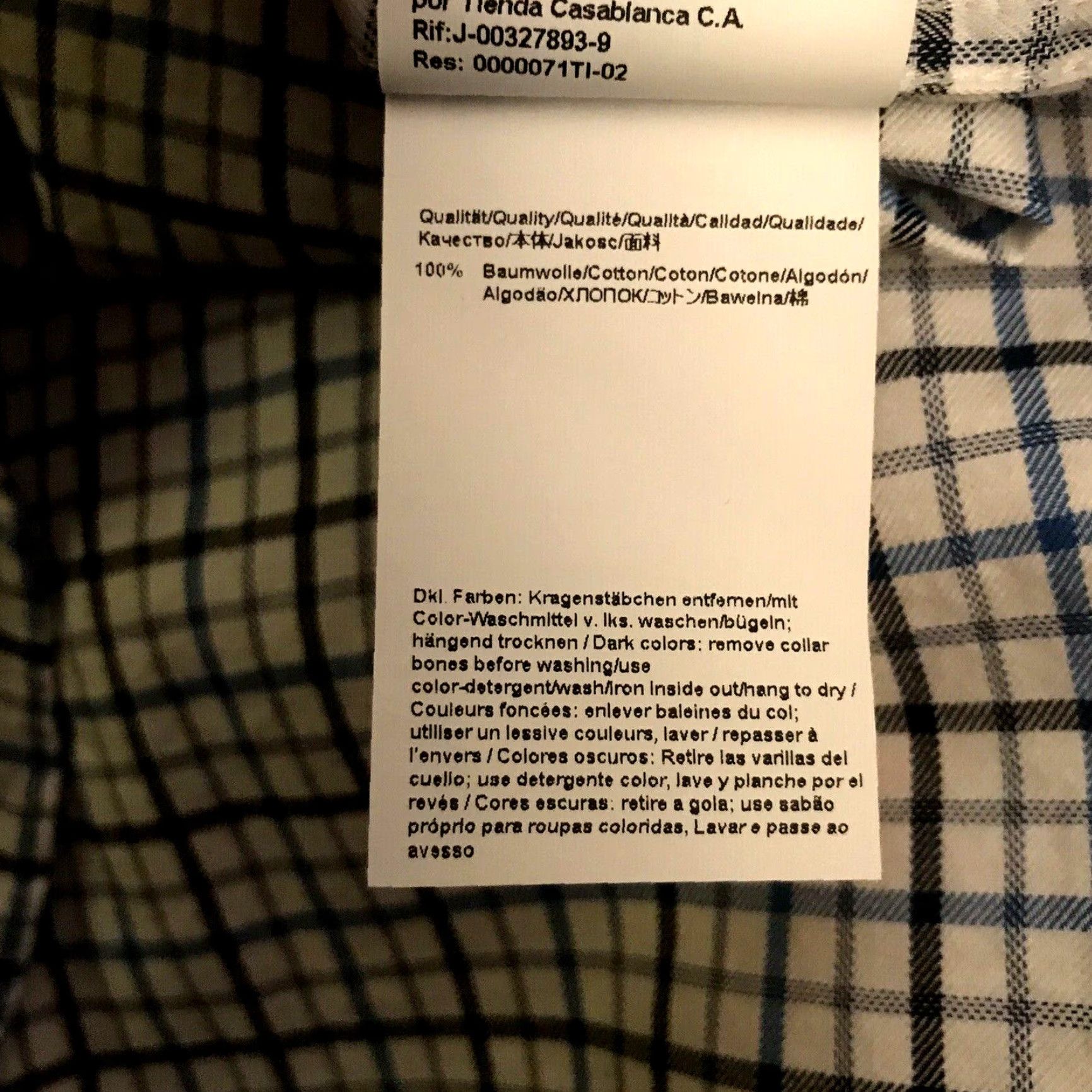 Vintage BOSS Hugo Boss Button Down Shirt Mens XL LS Slim Fit 100% Cotton Blue Check Plaid NEW Size US XL / EU 56 / 4 - 6 Thumbnail