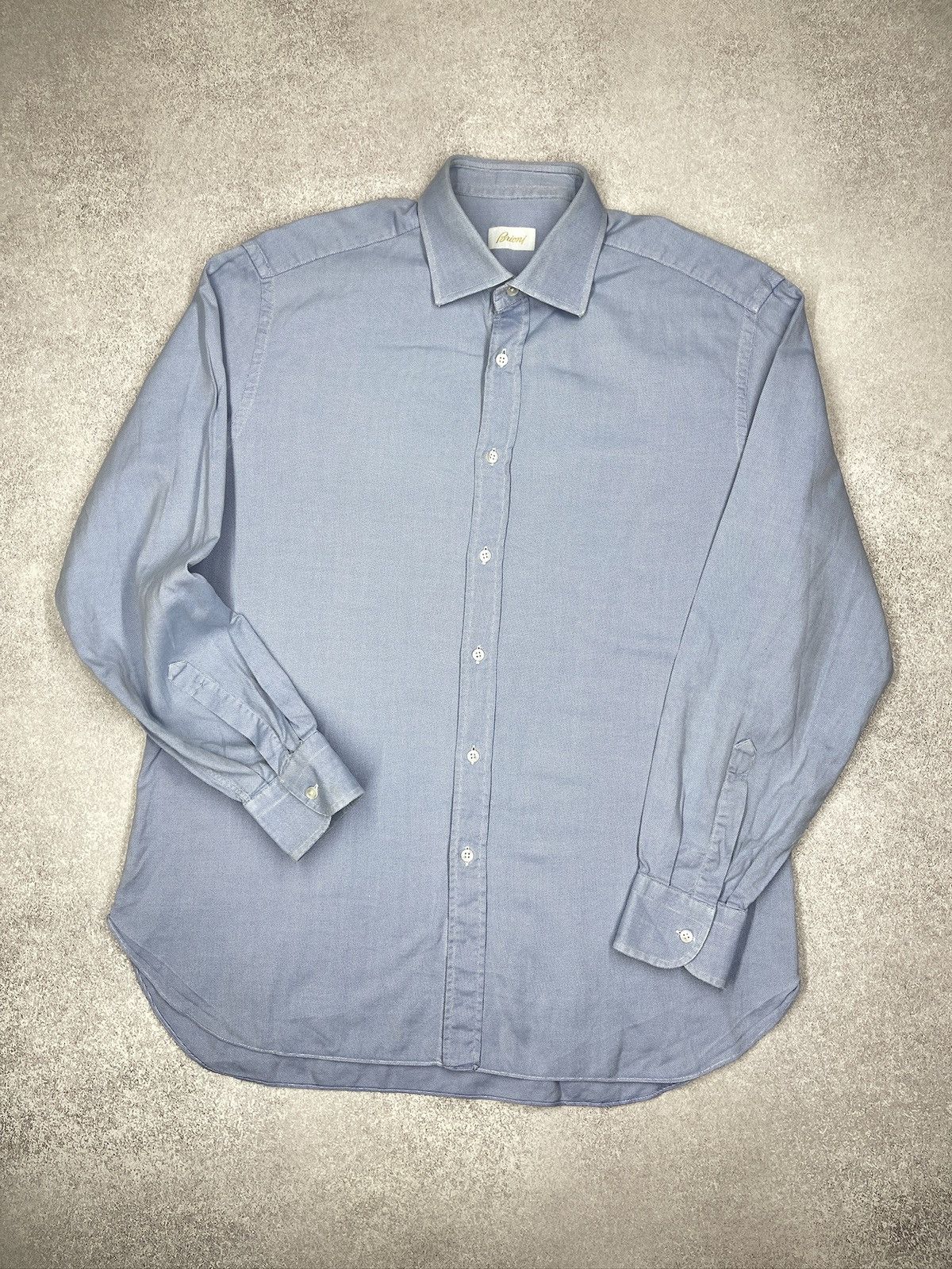 Brioni Brioni Oxford Button Up Shirt Blue Made in Italy Size US XL / EU 56 / 4 - 2 Thumbnail