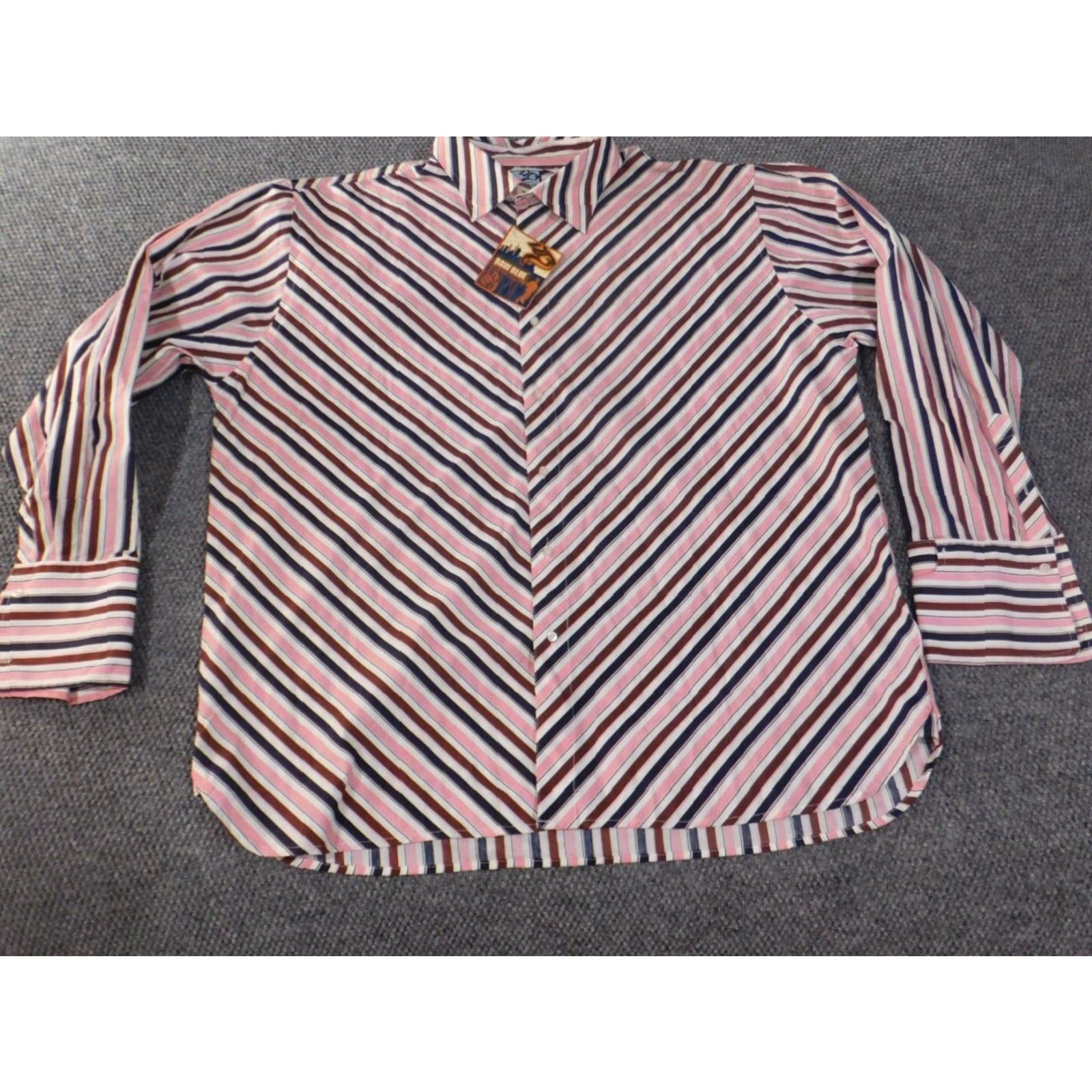 Vintage Raw Blue Shirt 4XL Mens pink striped Button-Up Retro Classic Long Sleeve Button-Down Collared Knit Cotton 4XL Vintage No N/A Size US XXL / EU 58 / 5 - 2 Thumbnail