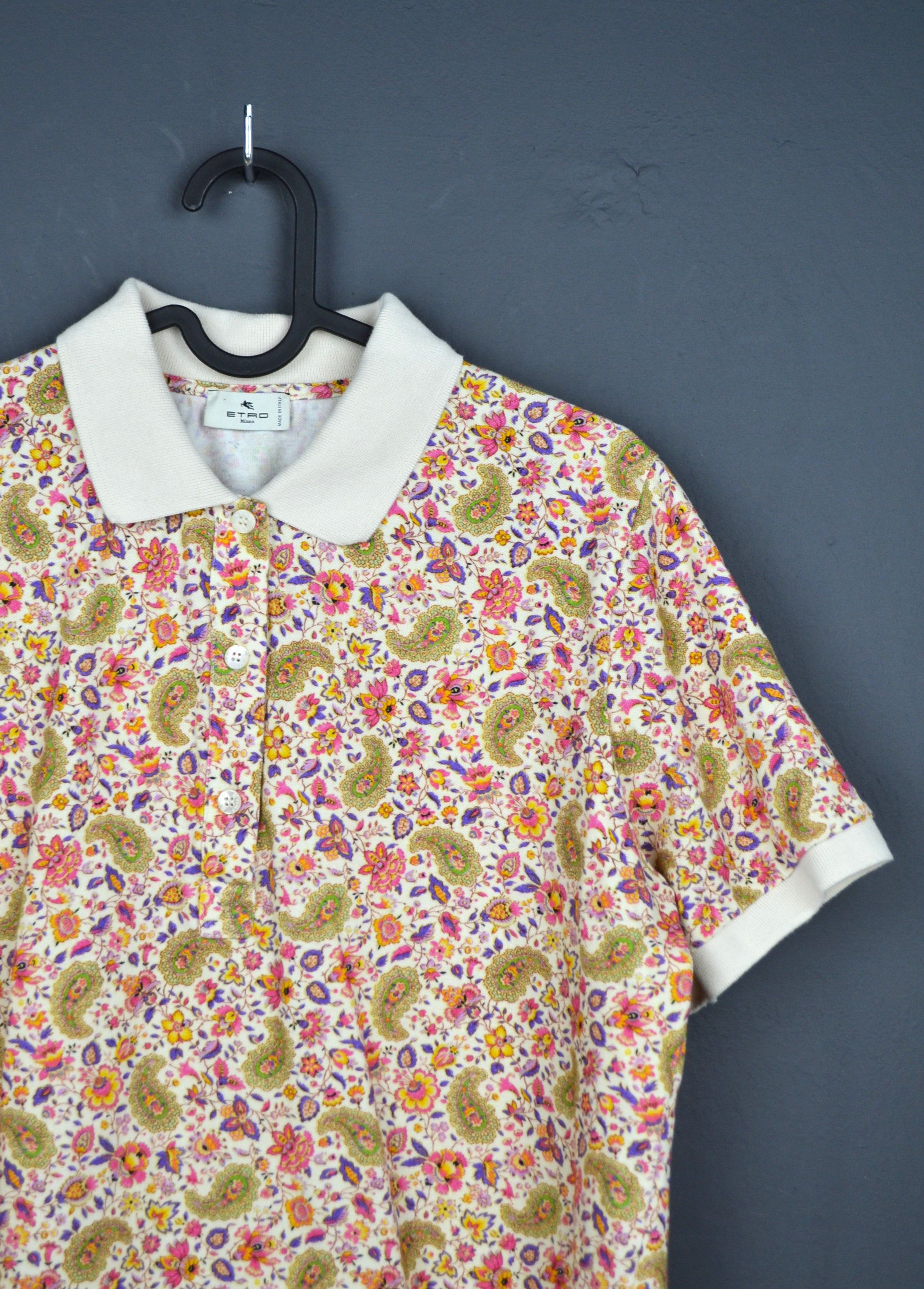 Etro Etro Pima Cotton 48 Polo Shirt floral Print Paisley L-XL Size XL / US 12-14 / IT 48-50 - 1 Thumbnail