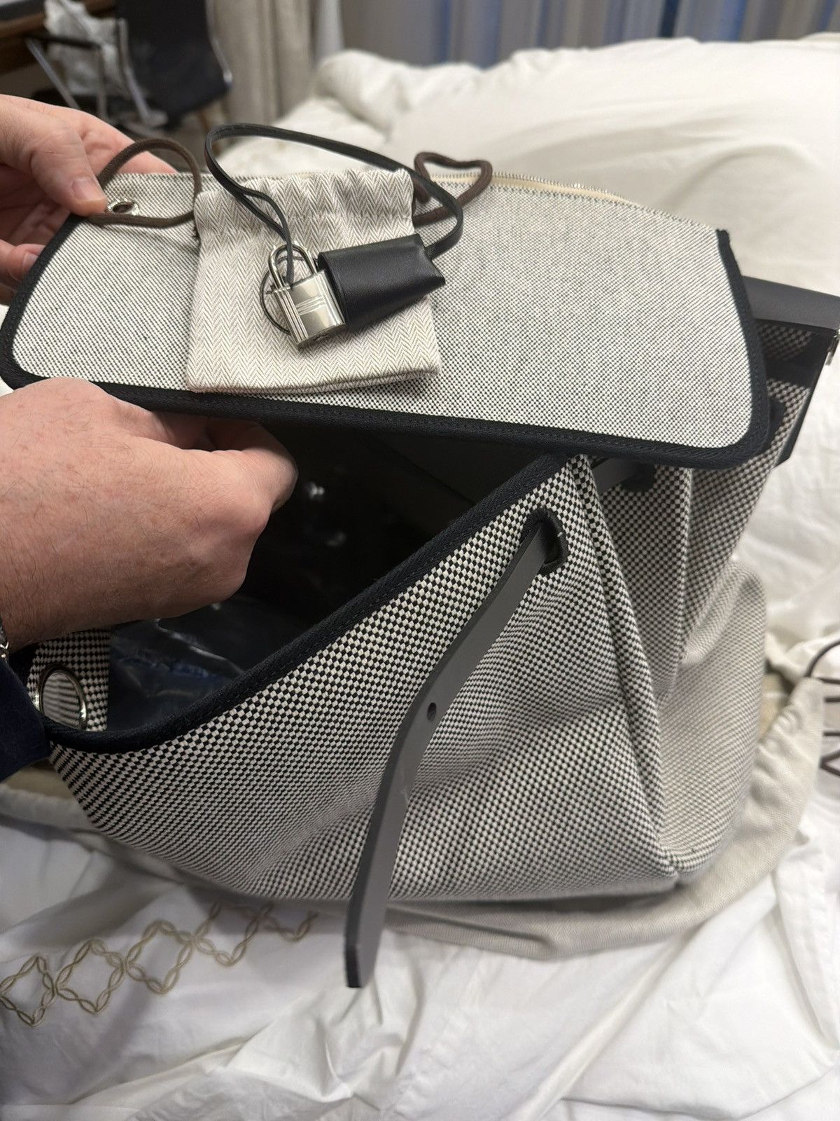 Hermes HERMES HerBag - Canvas + Leather Size ONE SIZE - 4 Thumbnail