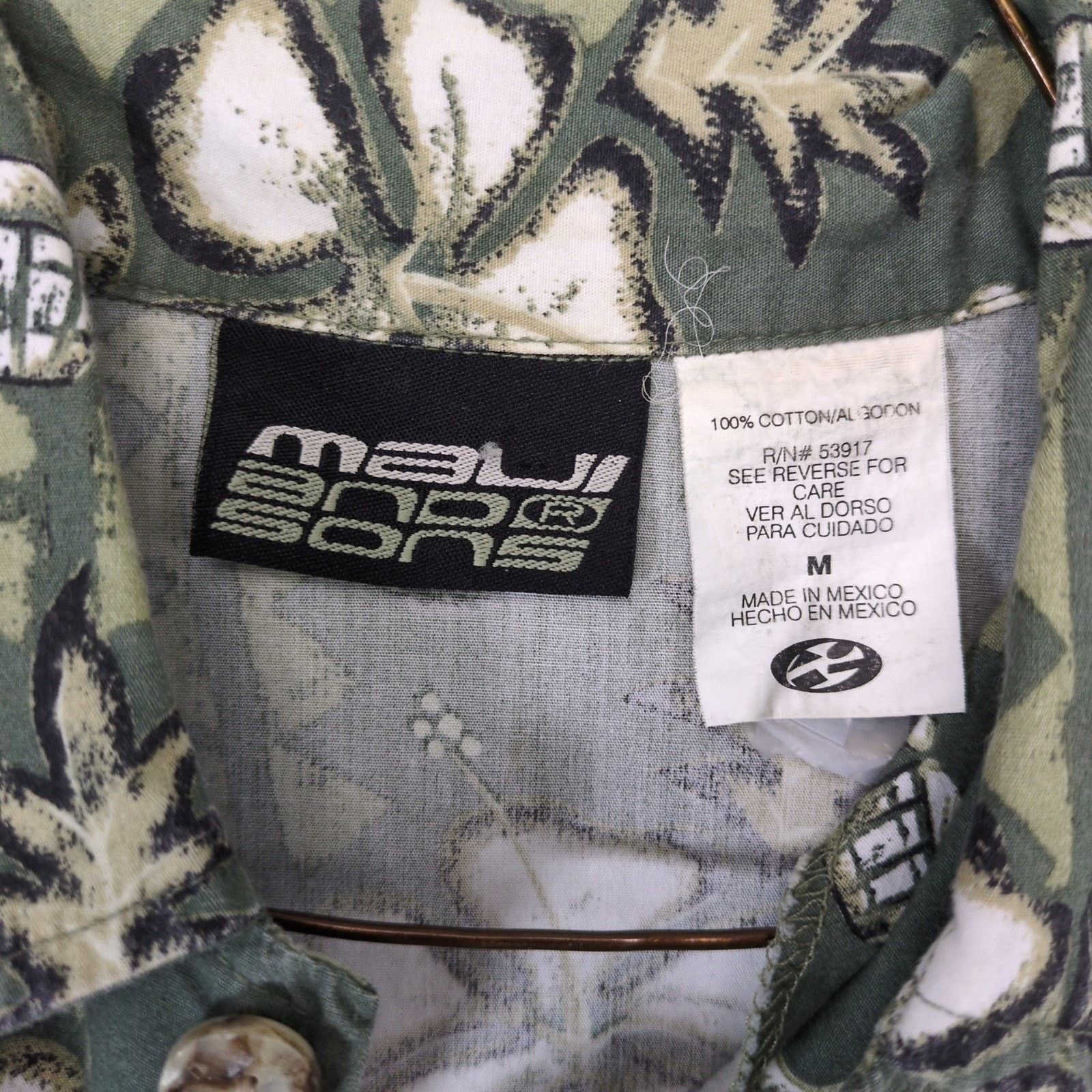 Maui and Sons Vtg 90s Maui & Sons Men's M Green Button Up Hawaiian Shirt Size US M / EU 48-50 / 2 - 2 Thumbnail
