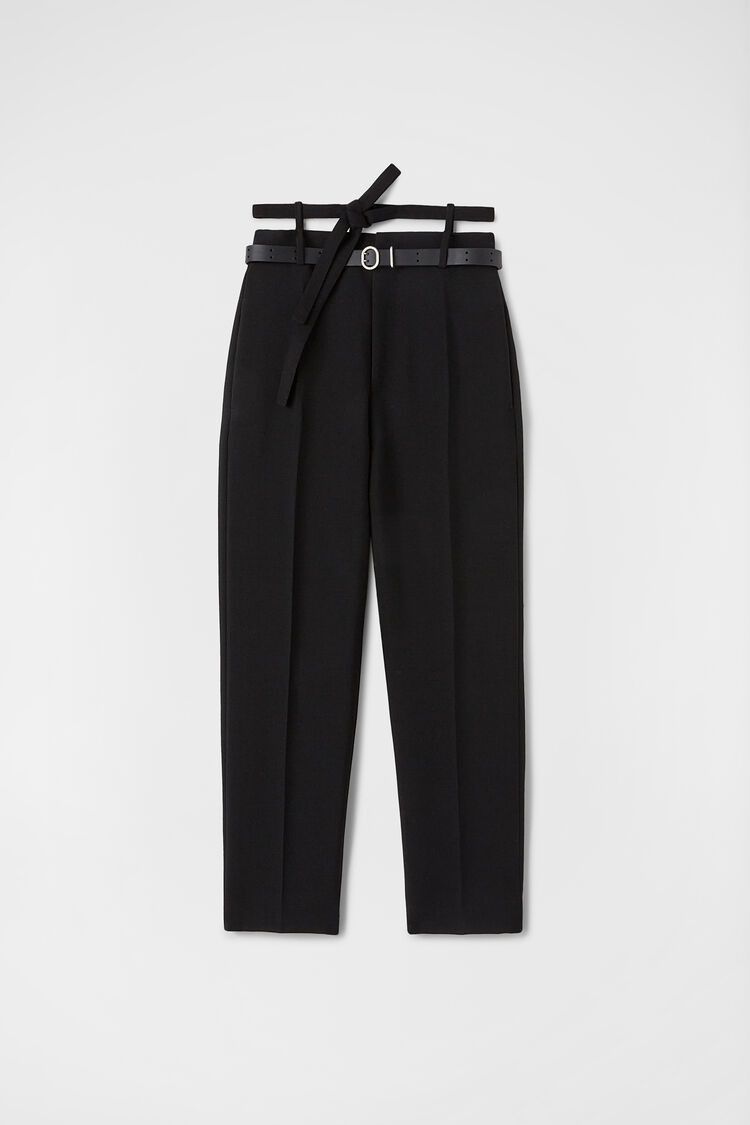 Jil Sander o1w1db10825 Trouser 97 AW 19 W Belt in Black Size US 36 / EU 52 - 1 Thumbnail
