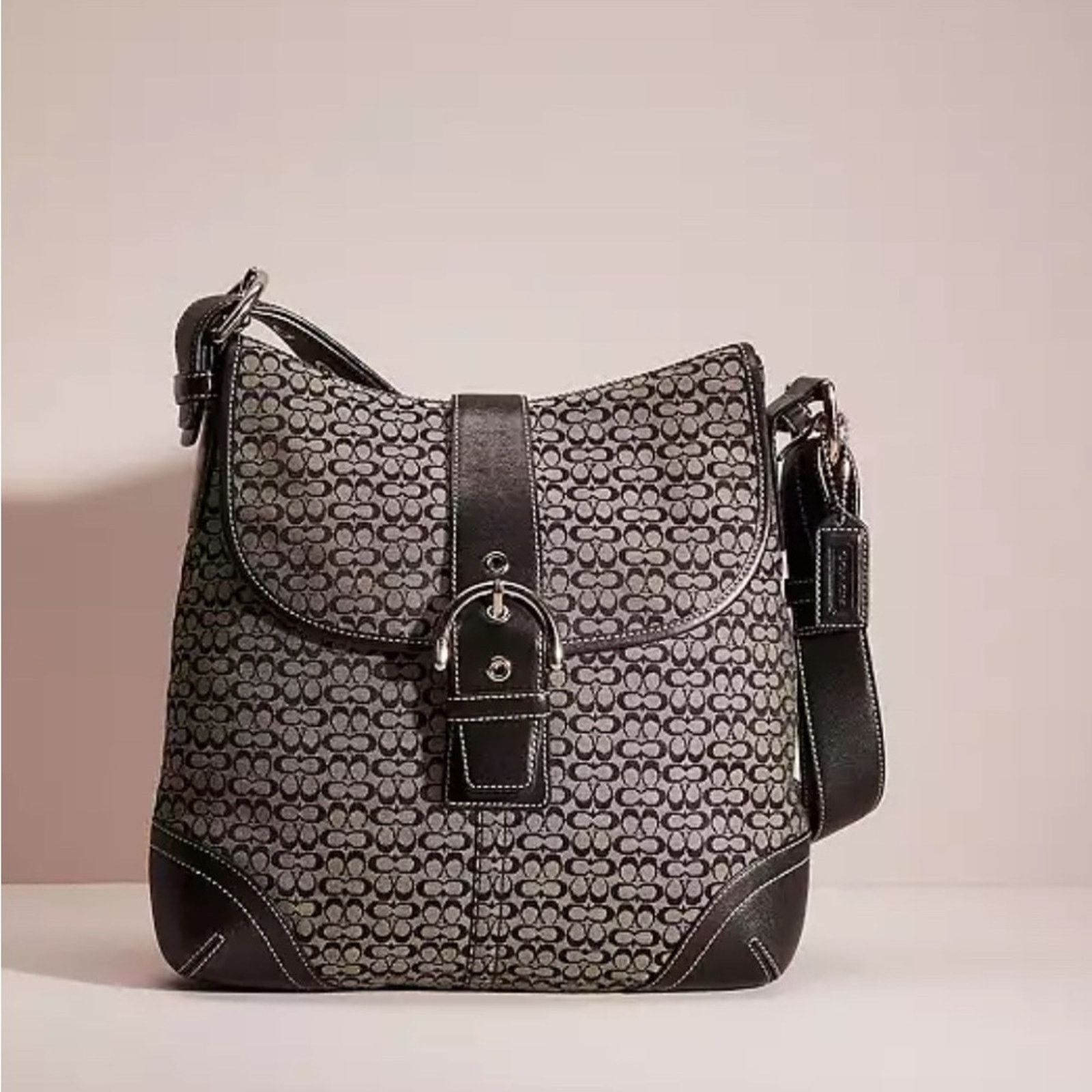 Coach COACH “Soho Duffle” Black Gray Canvas Small C Bag CrossbodY Size ONE SIZE - 1 Thumbnail