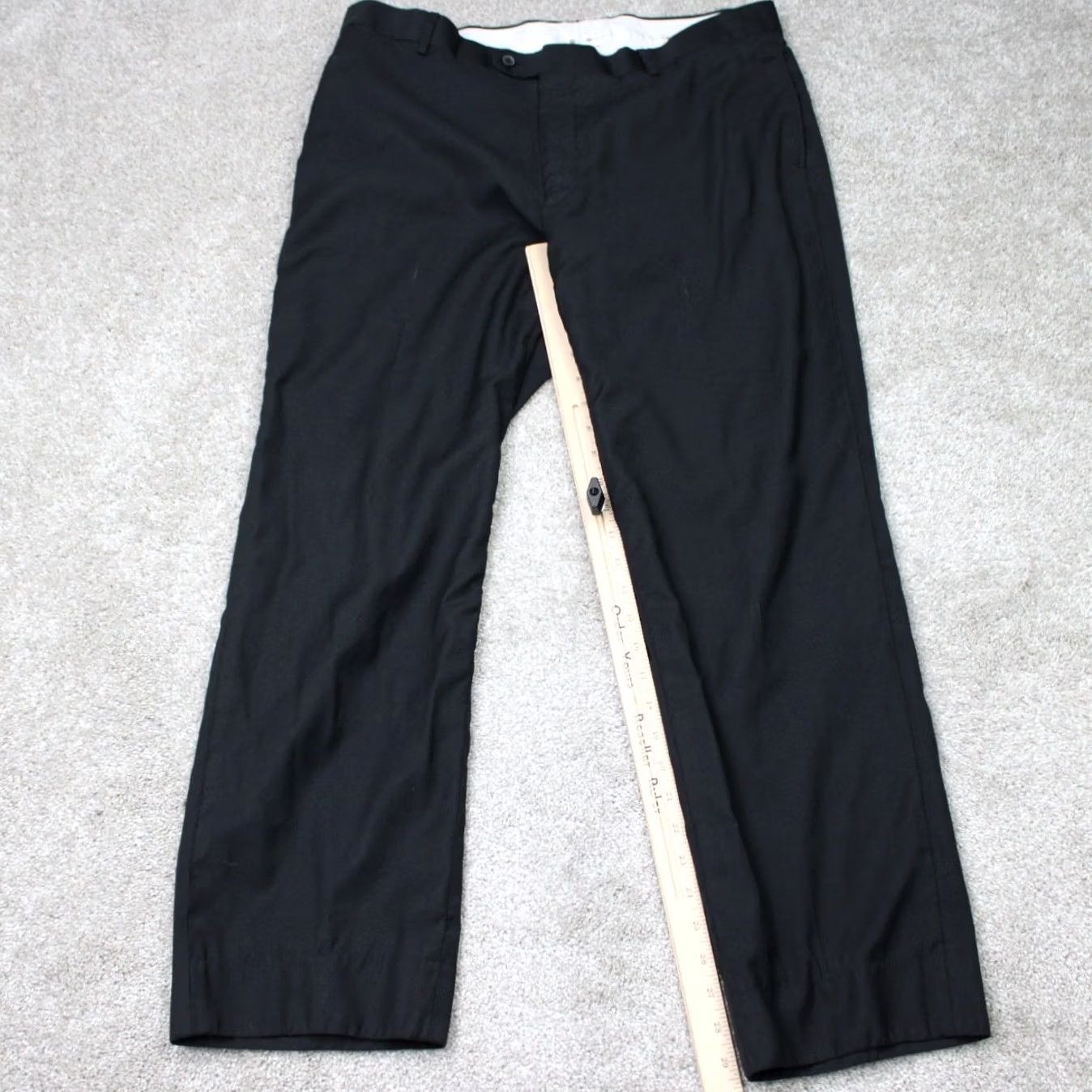 Joseph Abboud Joseph Abboud Pants Men 40x30 Black Wool Flat Front Dress Pants Regular Mens Prime 100s City Preppy Modern Style Size US 40 / EU 56 - 3 Thumbnail
