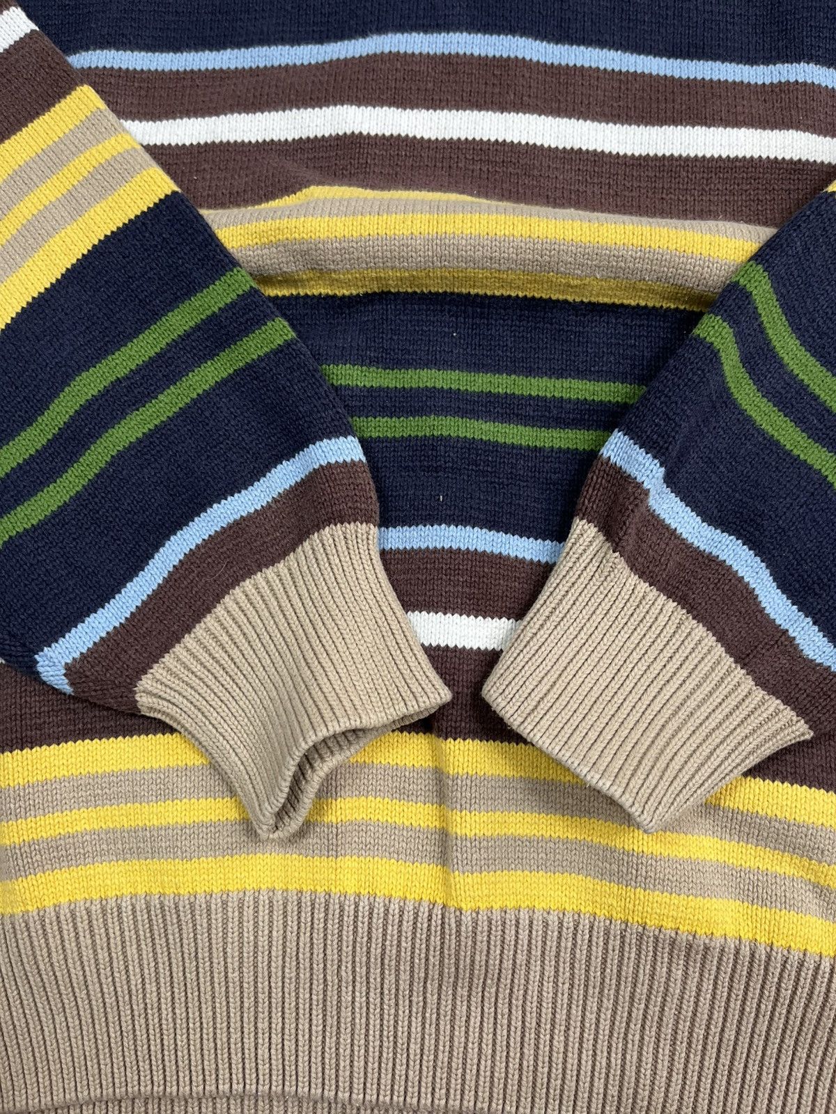 Japanese Brand × Vintage Vintage Y2K striped knitted 1/4 polo rugby sweater S Size US S / EU 44-46 / 1 - 6 Thumbnail