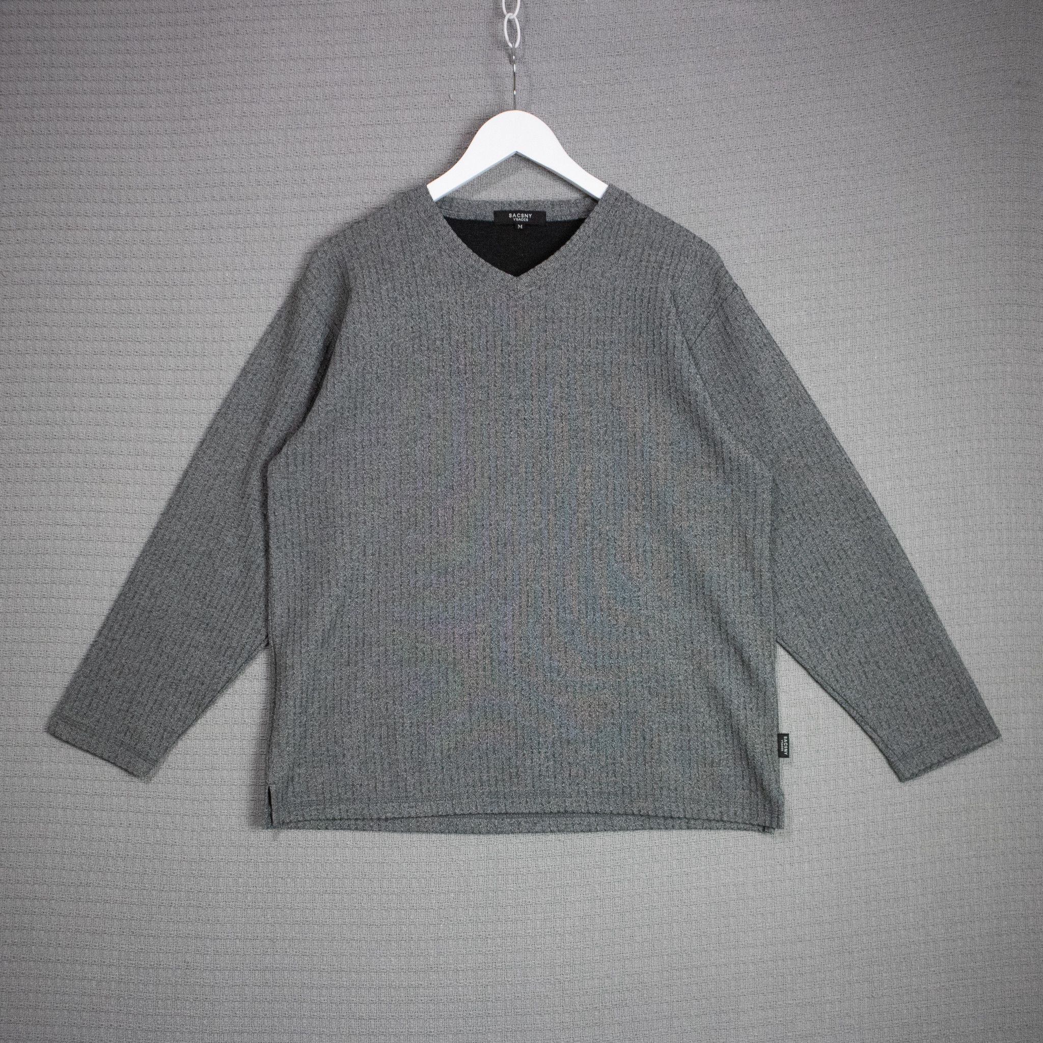 Yohji Yamamoto Yohji Yamamoto V-neck warp knit top | Grailed