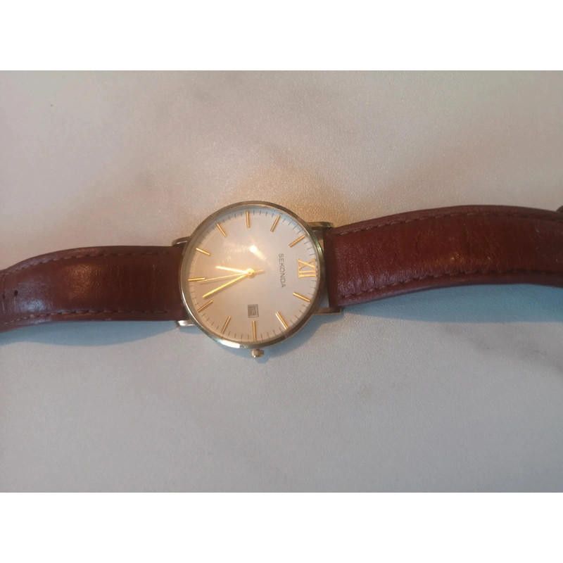 Designer Sekonda white dail brown leather strap watch Size ONE SIZE - 6 Thumbnail
