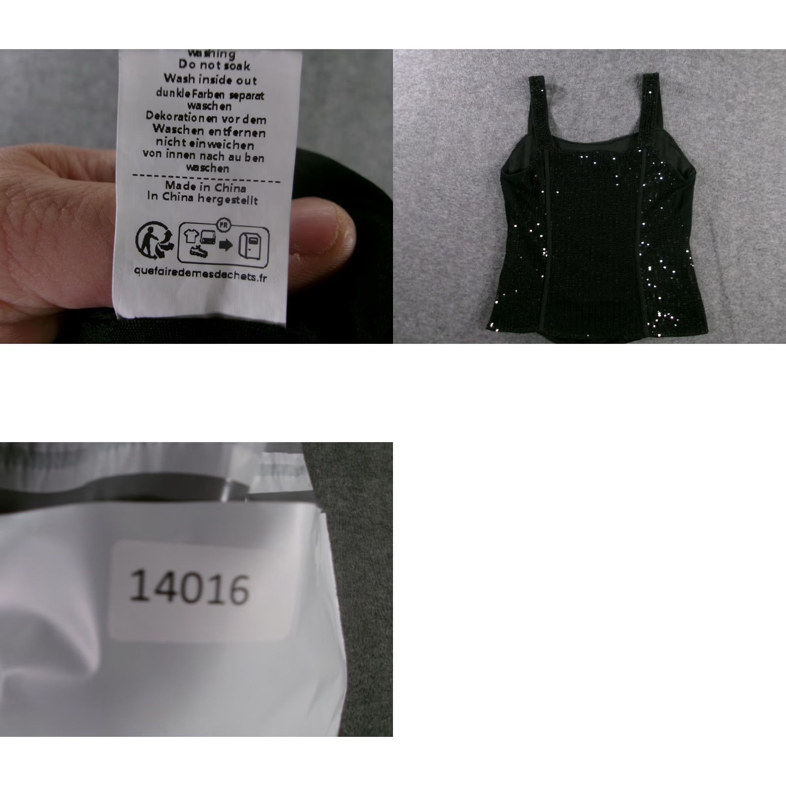 Vintage GRACE KARIN Tank Top Womens M Black Sequins Party Sleeveless Square Neck Sparkly Chic Size M / US 6-8 / IT 42-44 - 8 Thumbnail