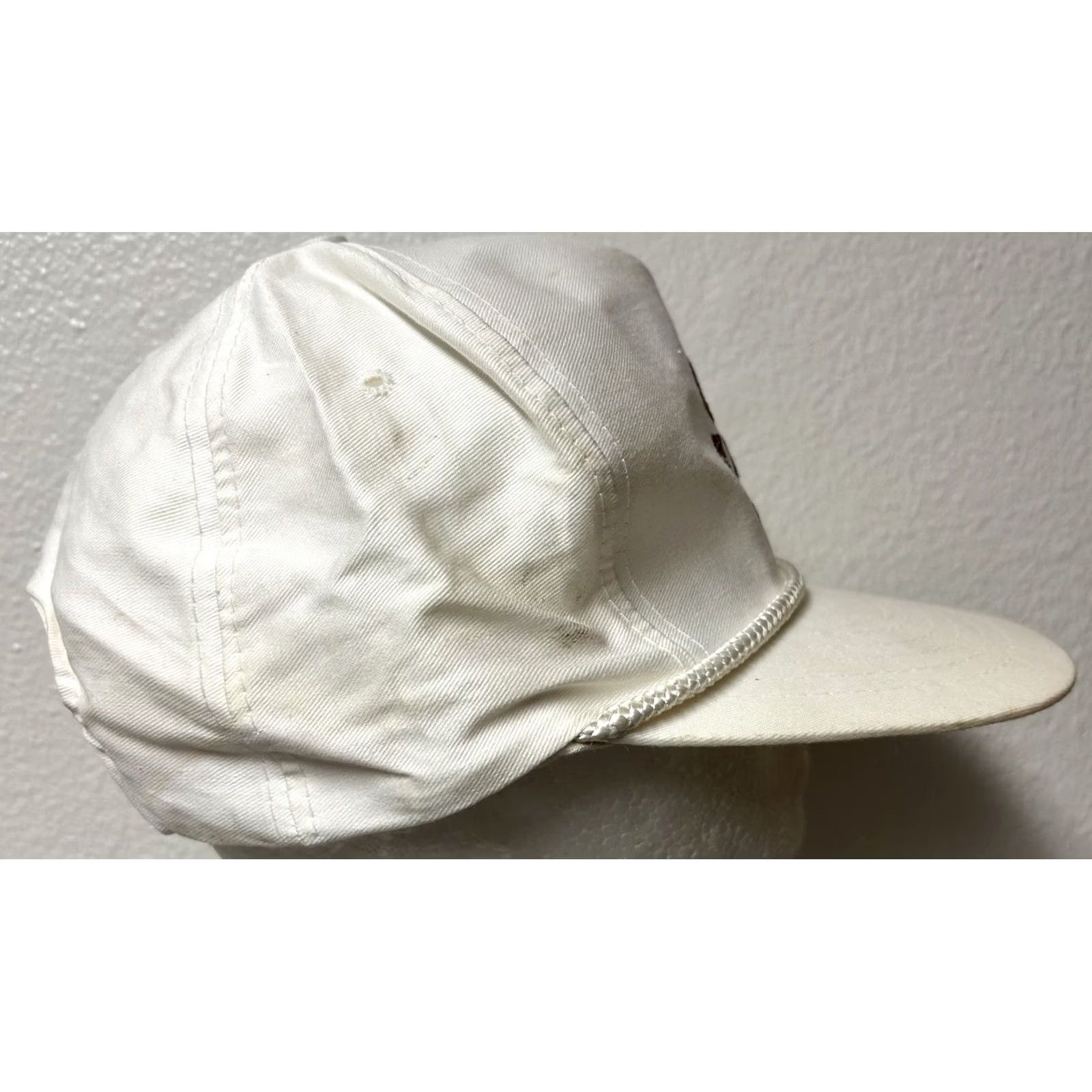 Roper VTG 1992 Beef Stampede Rope Snapback Hat Trucker Hat Adults White Rope Detail Adjustable Breathable/Cows Agriculture Farming Vintage Hats Mens Size ONE SIZE - 3 Thumbnail