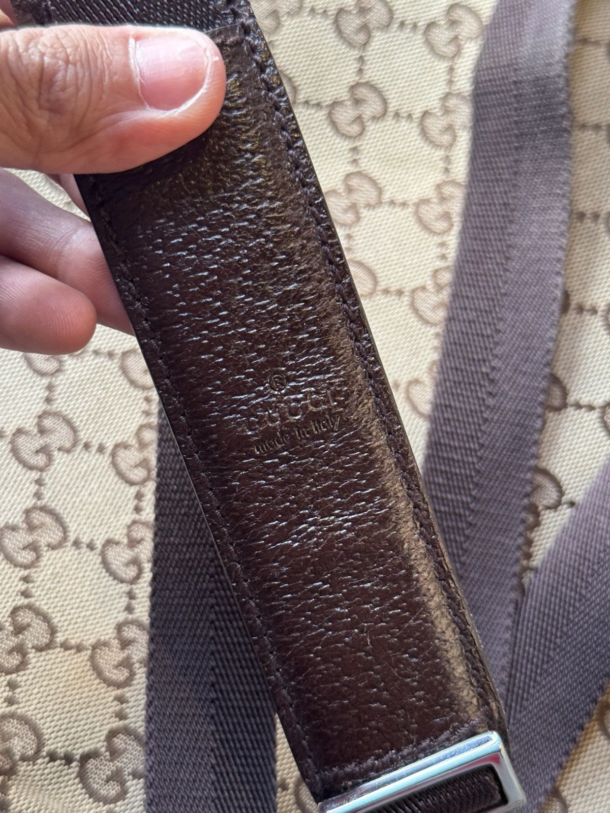 Gucci Gucci Brown GG Canvas Crossbody Bag Beige Dark brown Size ONE SIZE - 8 Thumbnail