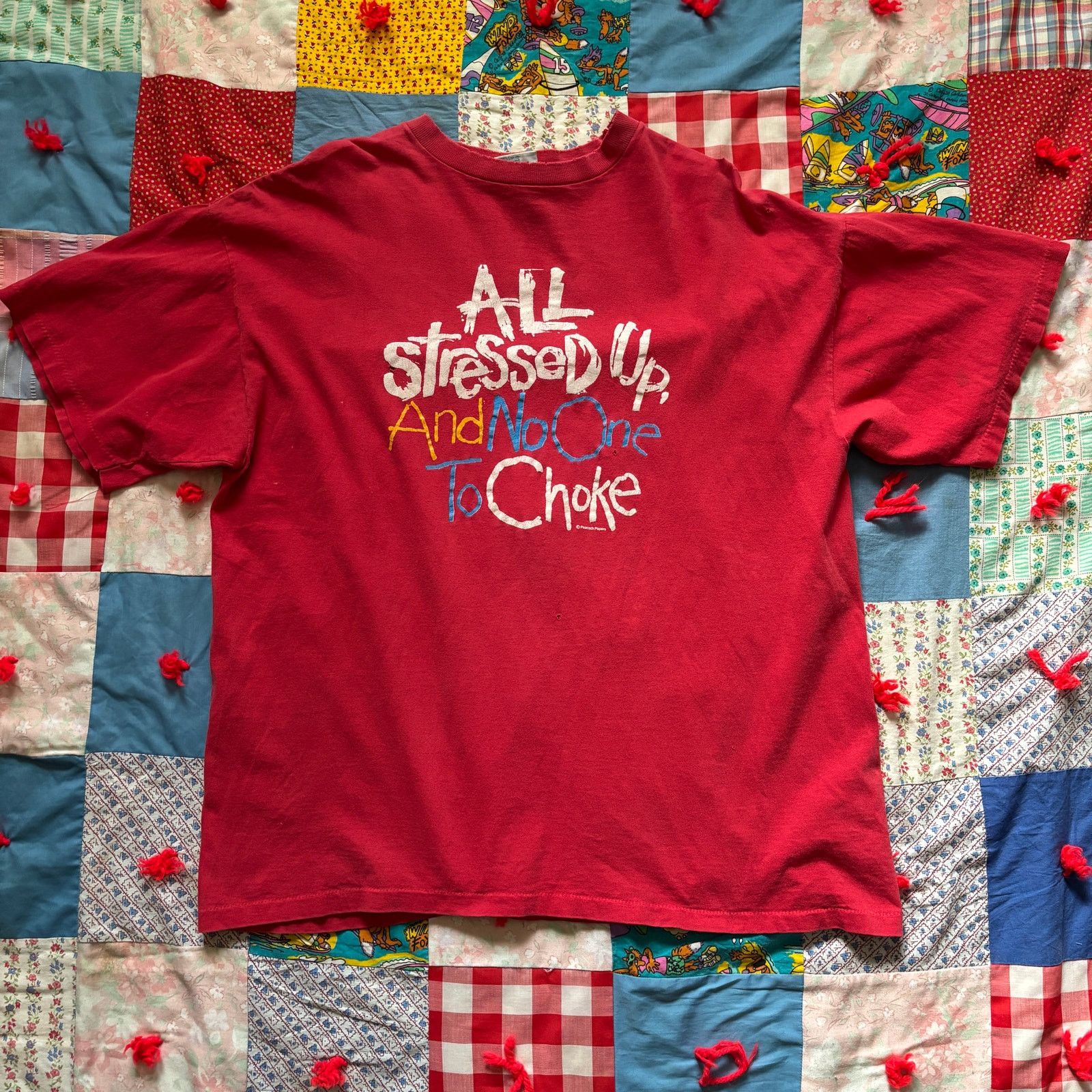 Vintage Vintage 1990s single stitched all stressed up humor tee Size US XL / EU 56 / 4 - 1 Thumbnail
