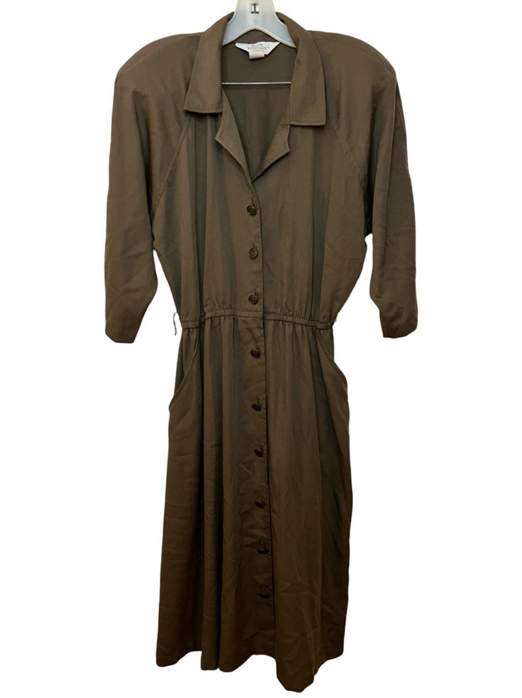 Vintage 80s/90s Blair Boutique Button Down Shirt Dress Pockets M/L Size L / US 10 / IT 46 - 2 Thumbnail