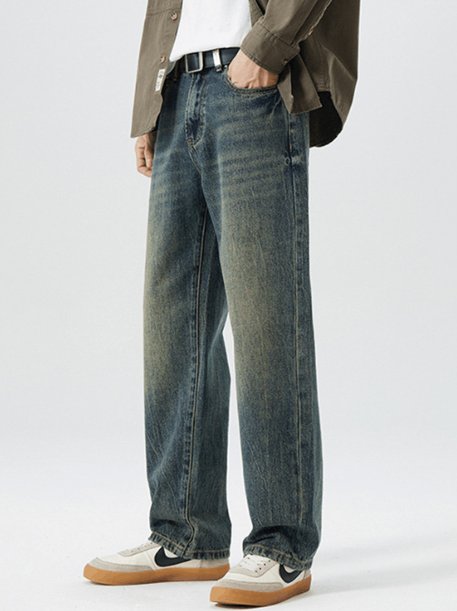 Japanese Brand American wide-leg straight jeans for men Size US 32 / EU 48 - 4 Thumbnail