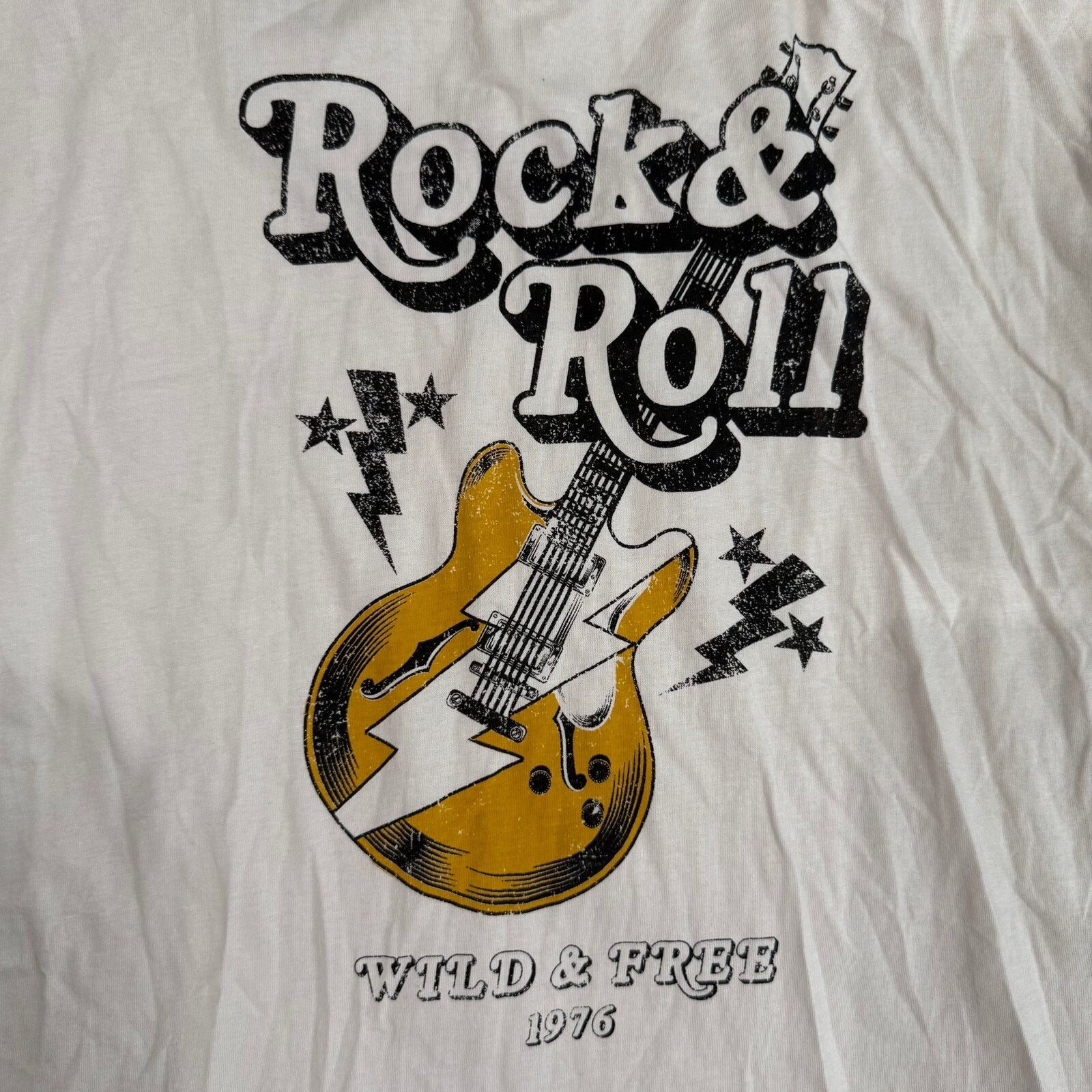 Tres Bien Tres Bien Rock & Roll Graphic T-Shirt in Beige, Size M/L Size L / US 10 / IT 46 - 2 Thumbnail
