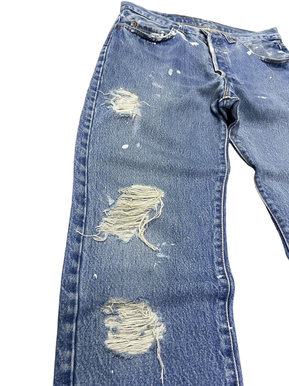 Levi's × Vintage Vintage 80s Levis 501 Button Fly Distressed Jeans Size US 32 / EU 48 - 8 Thumbnail