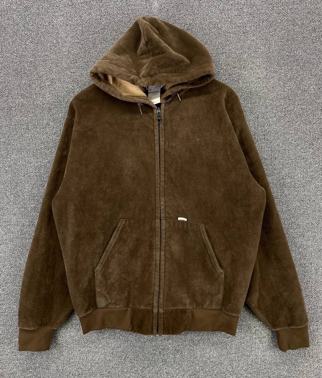Carhartt Vintage 1990s Carhartt Fleece Faux Fur Zip Up Hoodie Jacket Size US L / EU 52-54 / 3 - 1 Thumbnail