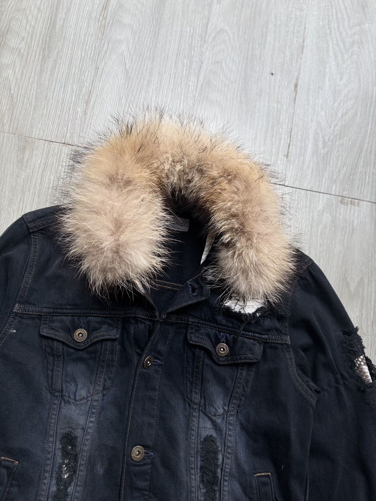 GOSTAR DE FUGA Heart market fur denim jacket Size US XS / EU 42 / 0 - 4 Thumbnail