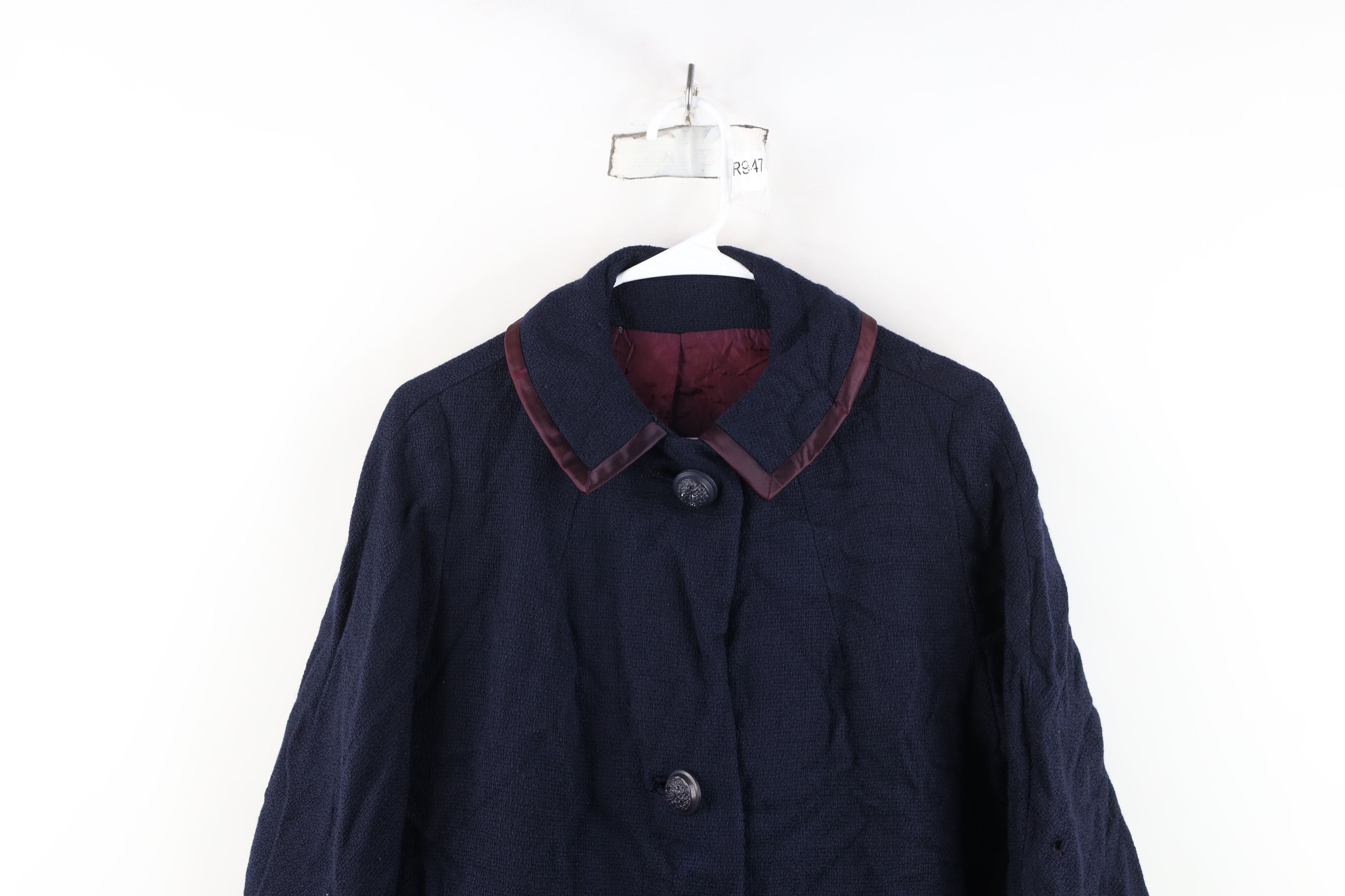 Vintage Vintage 40s 50s Rockabilly Tweed Satin Trim Coat Jacket USA Size L / US 10 / IT 46 - 2 Thumbnail