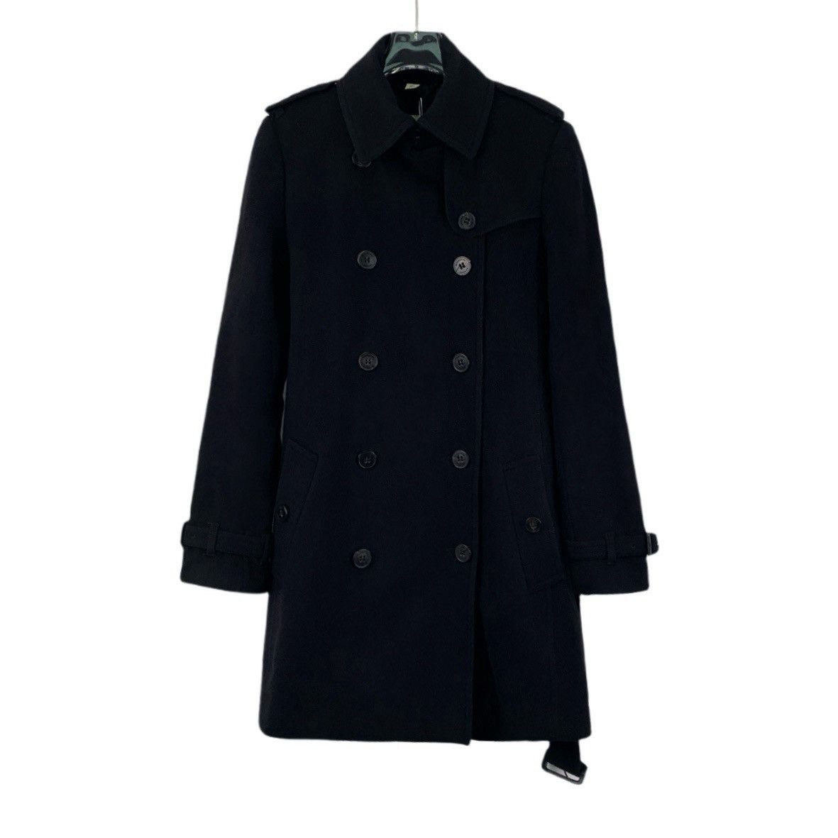 Burberry Burberry Black Wool Belted Section Coat Size S / US 4 / IT 40 - 1 Thumbnail