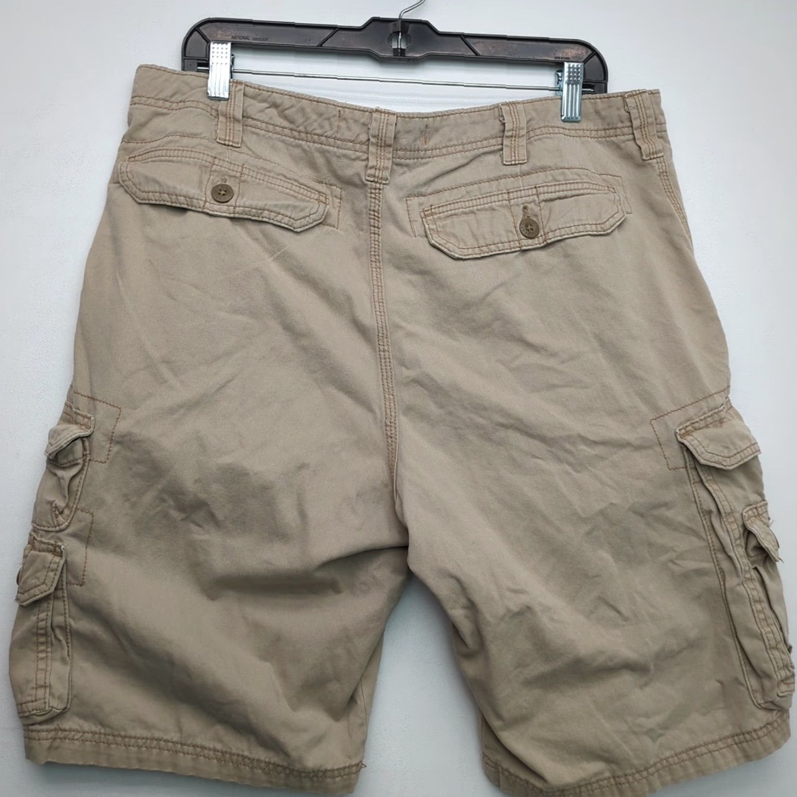 Lee Lee Dungaree Cargo Shorts Size 36 Heavy Cotton Beige Cargo Short Mens Regular Pocket Pockets Beige 100% Cotton Vintage No Size US 36 / EU 52 - 7 Thumbnail