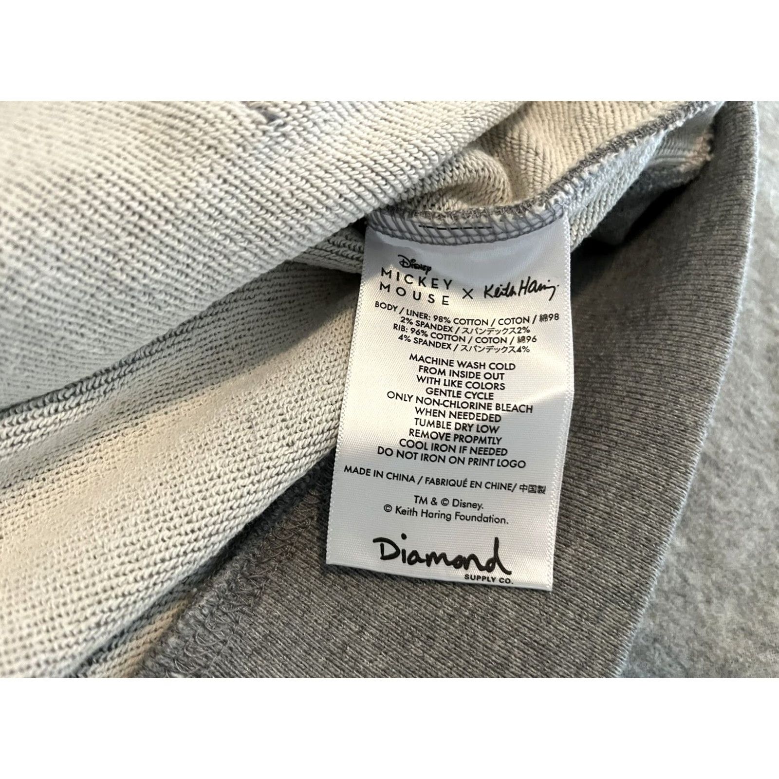 Diamond Supply Co. VINTAGE Diamond Supply Co Disney Mickey Mouse X Keith Haring Gray Hoodie Sweater 2XL XXL Mens 2XL Hoodie Mickey Mouse Gray Pullover 90s Size US XXL / EU 58 / 5 - 6 Thumbnail