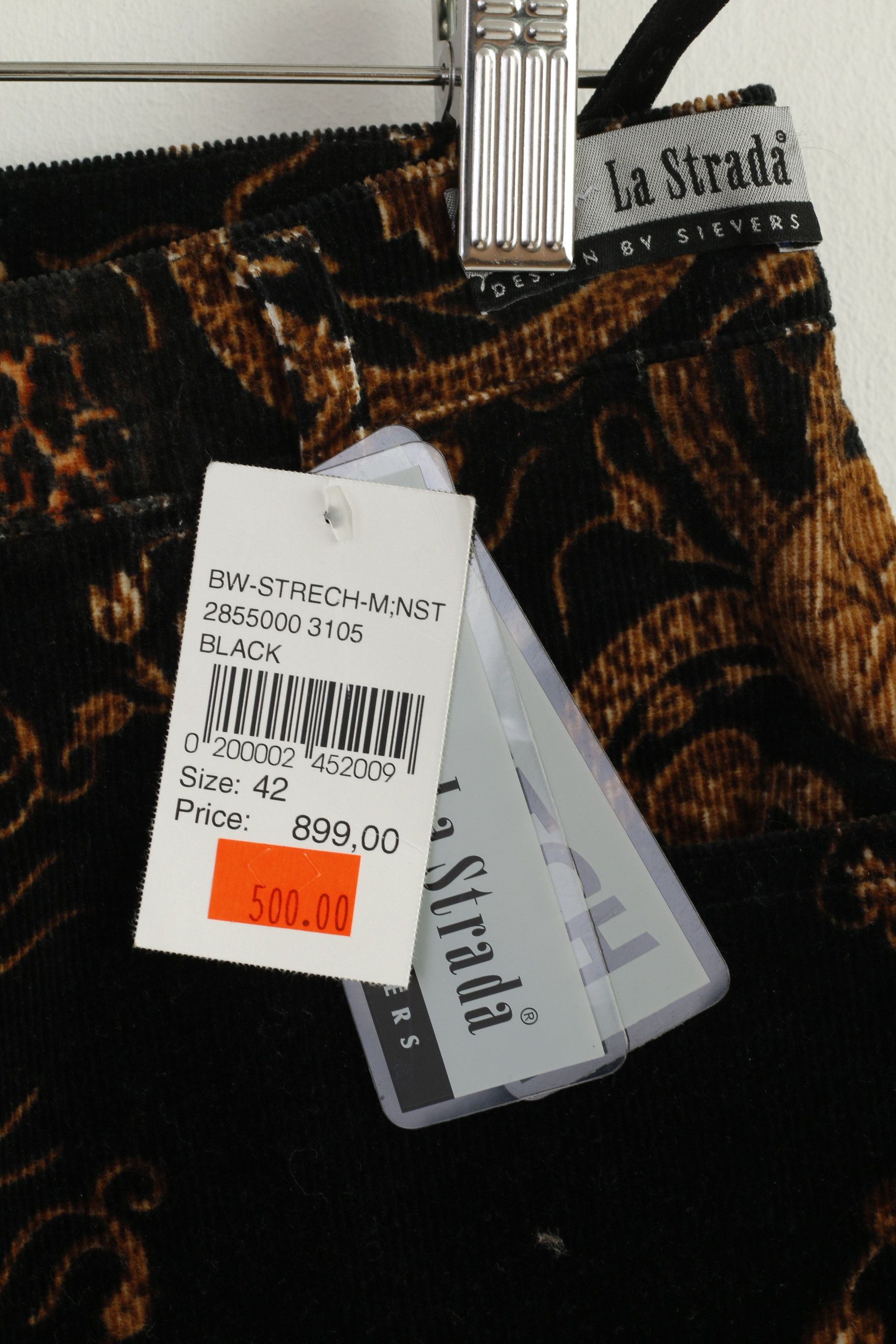 Vintage New La Strada Women 42 Trousers Brown Cotton 8404 Size 28" / US 6 / IT 42 - 3 Thumbnail