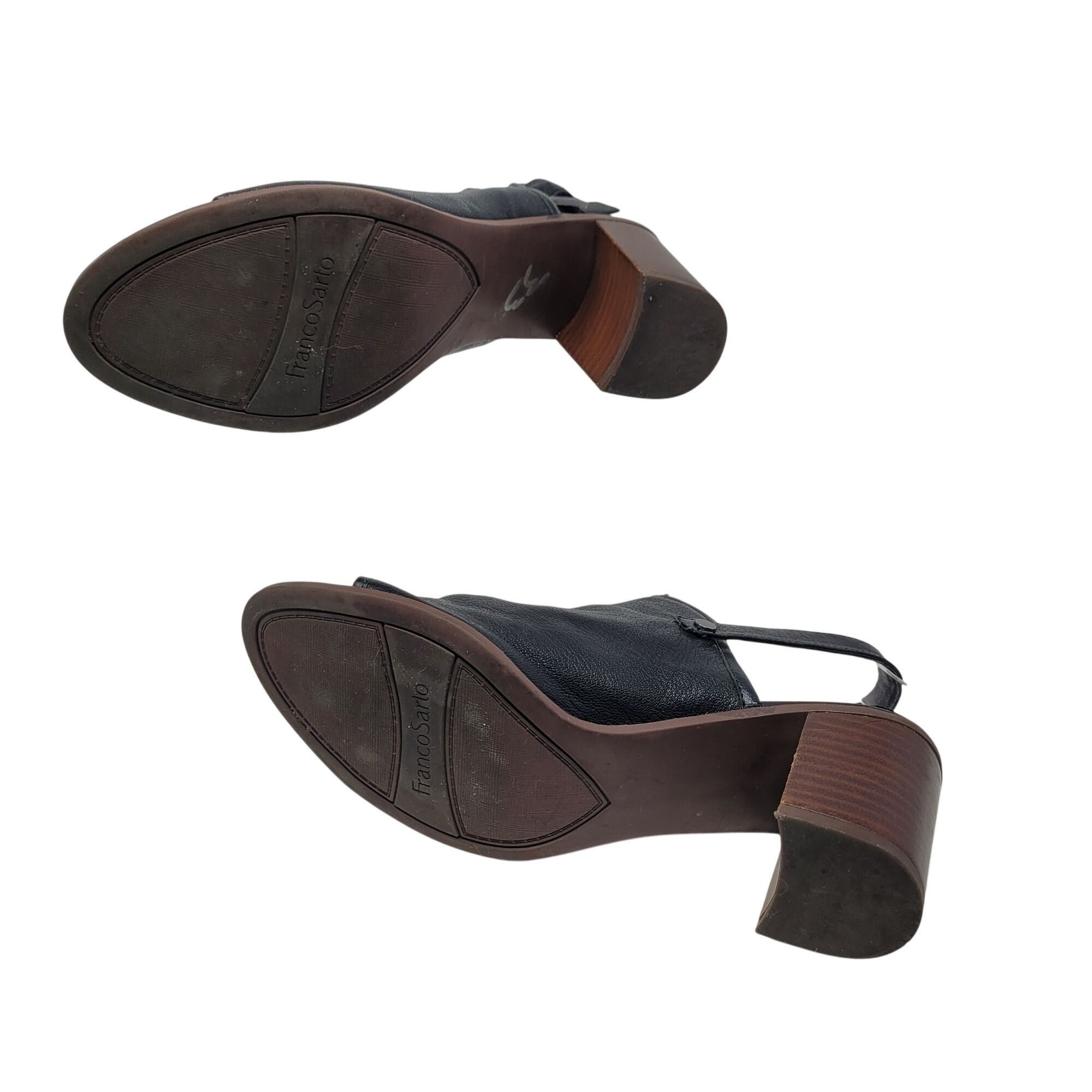 Franco Sarto Franco Sarto Womens Humor Black Leather Block Heel Sling Bac Size US 8 / IT 38 - 10 Thumbnail