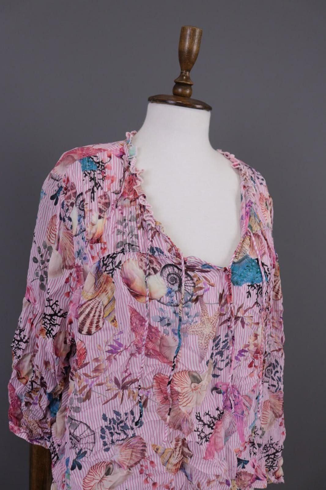 Designer Princess Goes Hollywood Pink Shell Blouse Shirt Sz 46 / XL Size XL / US 12-14 / IT 48-50 - 3 Thumbnail