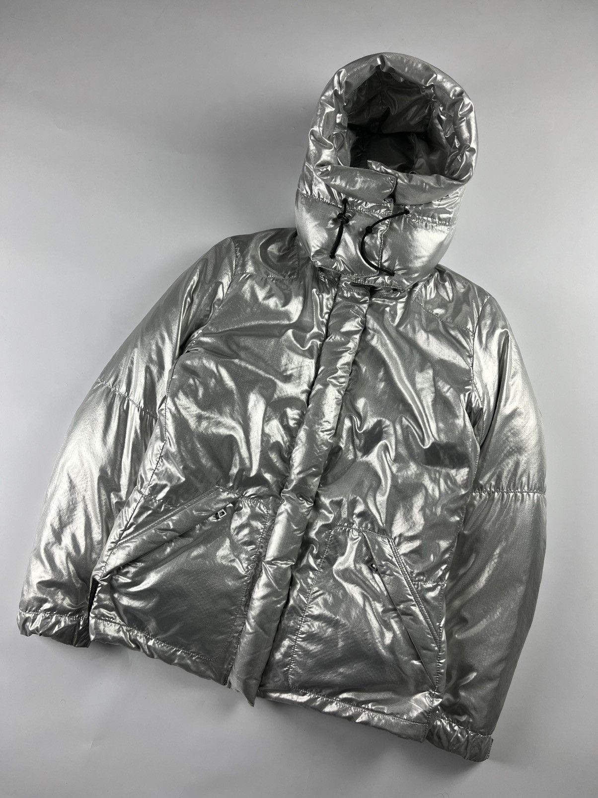 Prada Prada Silver Astro Puffer Jacket FW 2006 Size S / US 4 / IT 40 - 2 Thumbnail