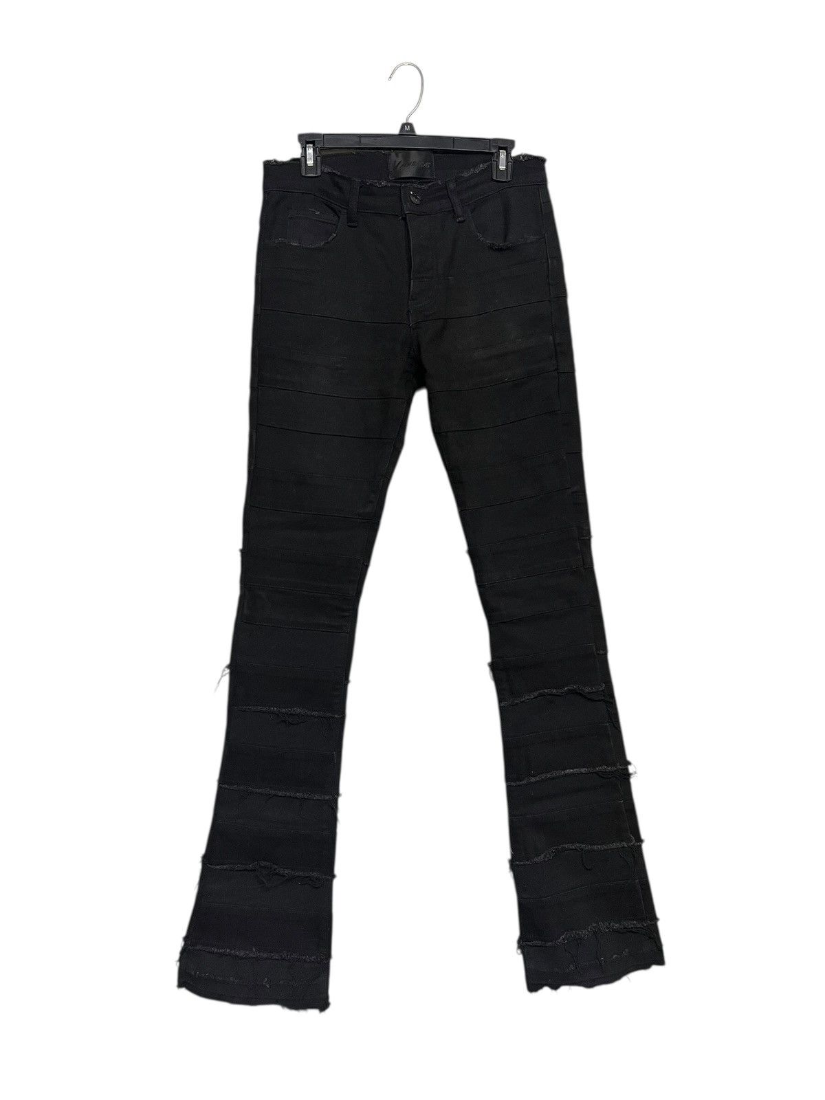 Valabasas Valabasas Stacked Distressed Denim Black Patchwork Jeans Size US 30 / EU 46 - 2 Thumbnail