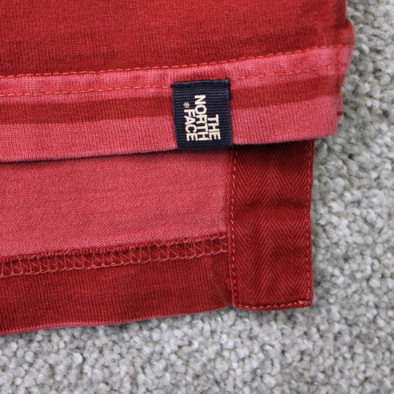 The North Face The North Face Polo Shirt Mens Medium Red Striped Cotton Long Sleeve Button Pullover Size US M / EU 48-50 / 2 - 6 Thumbnail