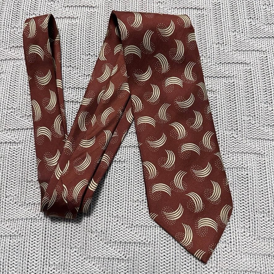 Fendi Vintage Fendi bronze brown abstract Italian silk luxury tie Size ONE SIZE - 1 Thumbnail