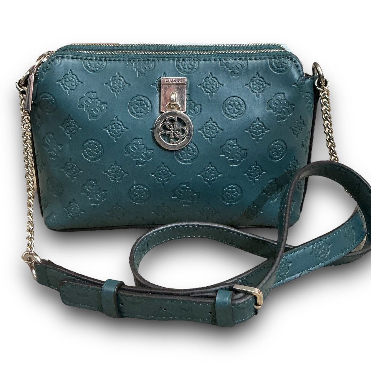 Guess Y2K Vintage Guess Teal Double Zip Crossbody Bag Size ONE SIZE - 1 Thumbnail