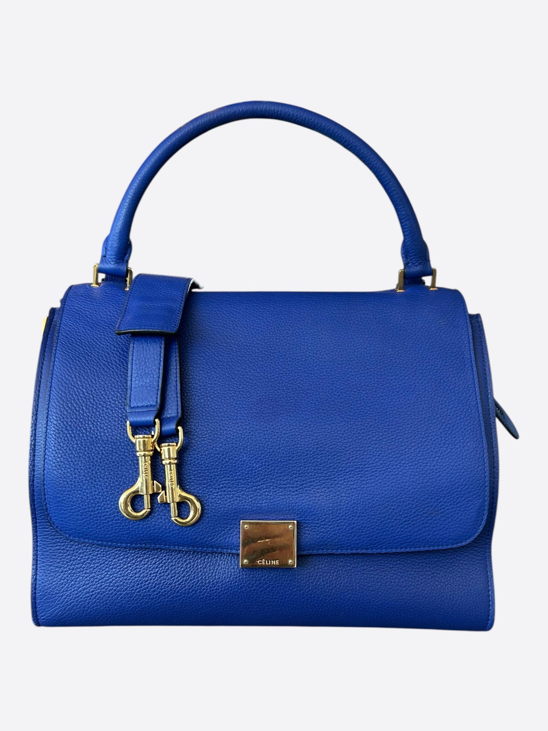 Celine Celine Blue Leather Trapeze Medium Shoulder Bag Size ONE SIZE - 1 Thumbnail